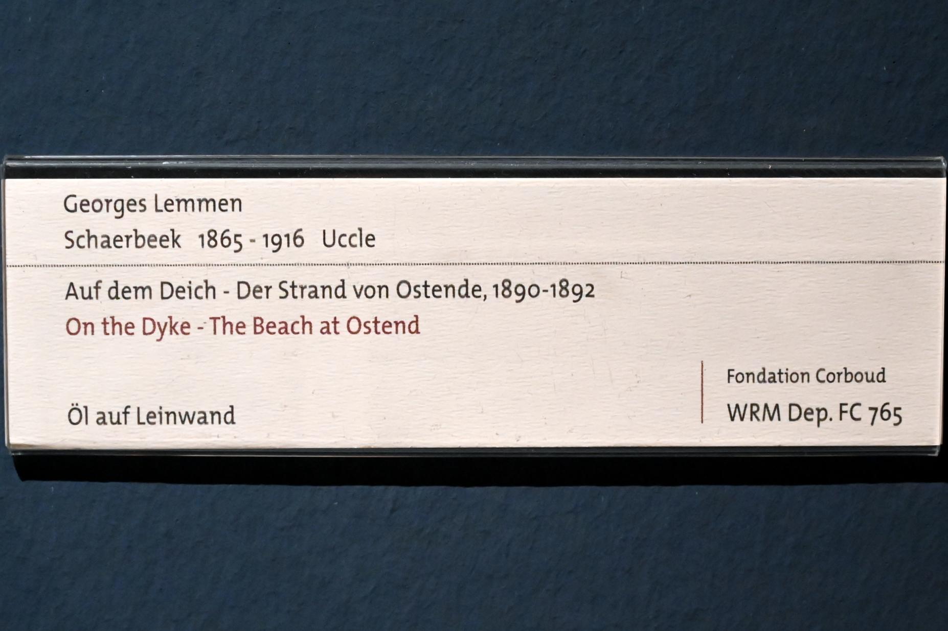 Georges Lemmen (1891–1892), Auf dem Deich - Der Strand von Ostende, Köln, Wallraf-Richartz-Museum, 19. Jahrhundert - Saal 4, 1890–1892, Bild 2/2