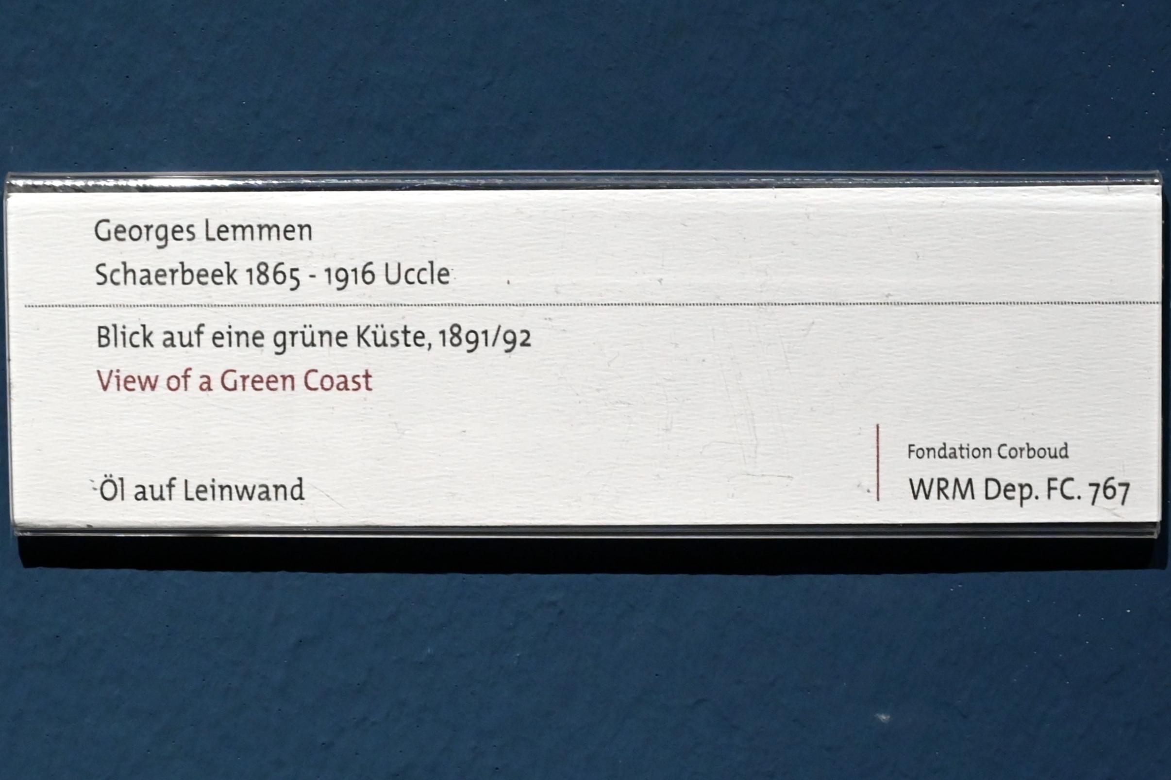 Georges Lemmen (1891–1892), Blick auf eine grüne Küste, Köln, Wallraf-Richartz-Museum, 19. Jahrhundert - Saal 4, 1891–1892, Bild 2/2