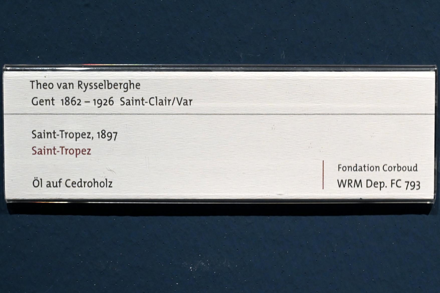 Théo van Rysselberghe (1887–1917), Saint-Tropez, Köln, Wallraf-Richartz-Museum, 19. Jahrhundert - Saal 4, 1897, Bild 2/2