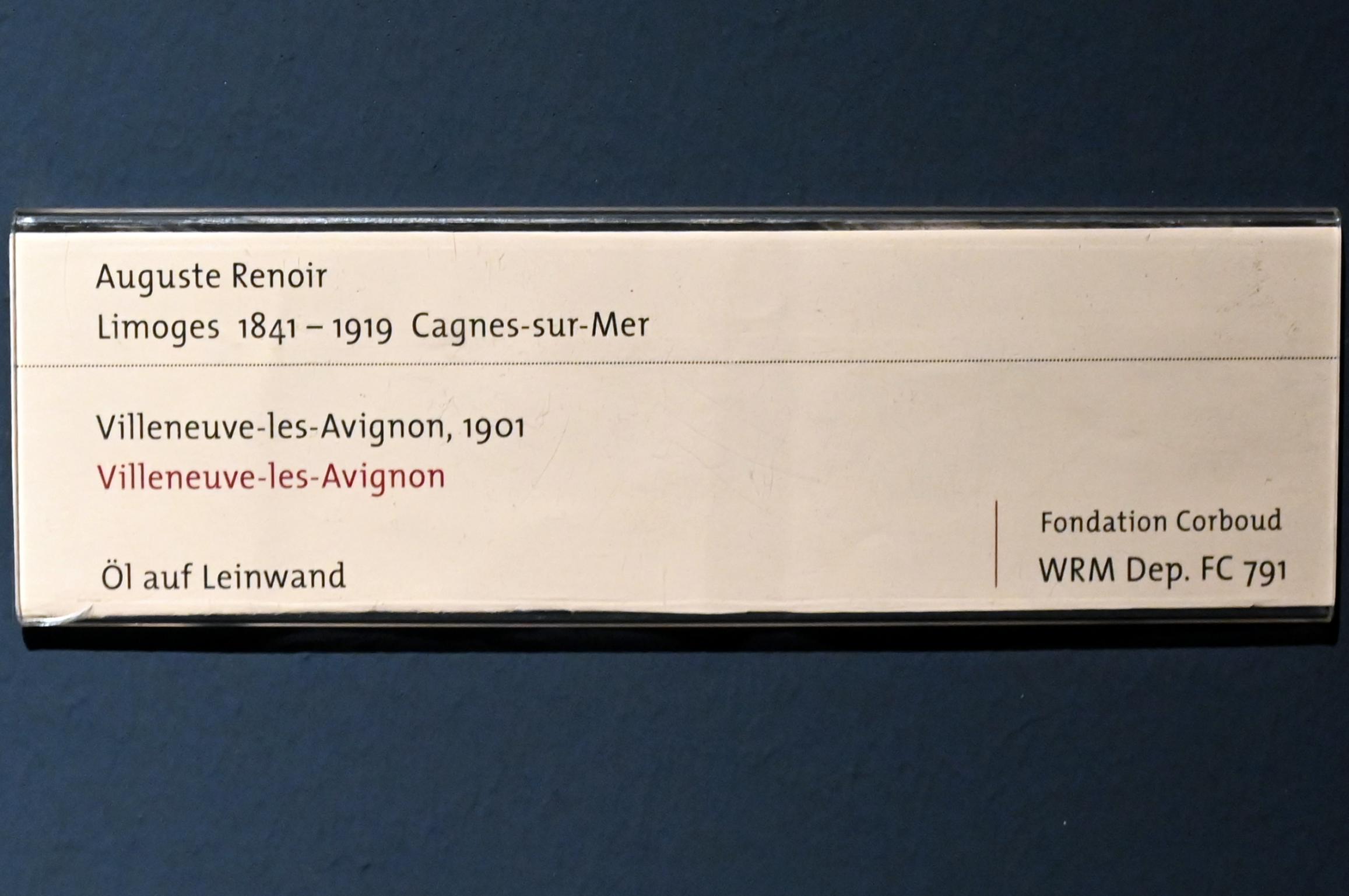 Auguste Renoir (Pierre-Auguste Renoir) (1866–1918), Villeneuve-les-Avignon, Köln, Wallraf-Richartz-Museum, 19. Jahrhundert - Saal 4, 1901, Bild 2/2