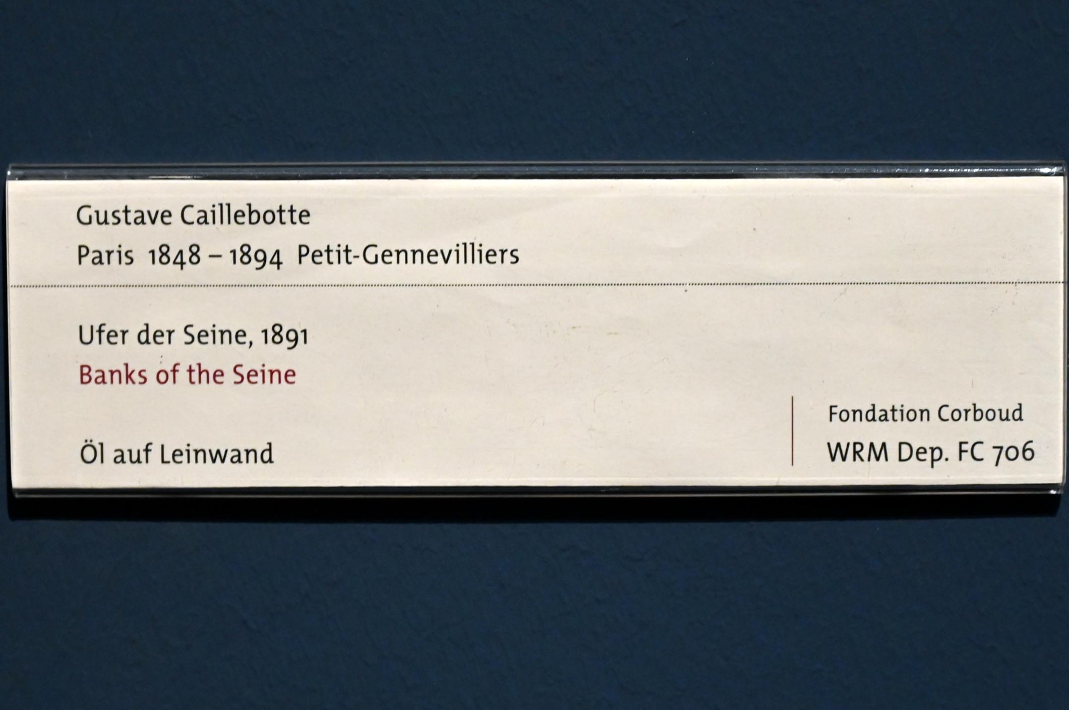 Gustave Caillebotte (1875–1893), Ufer der Seine, Köln, Wallraf-Richartz-Museum, 19. Jahrhundert - Saal 6, 1891, Bild 2/2