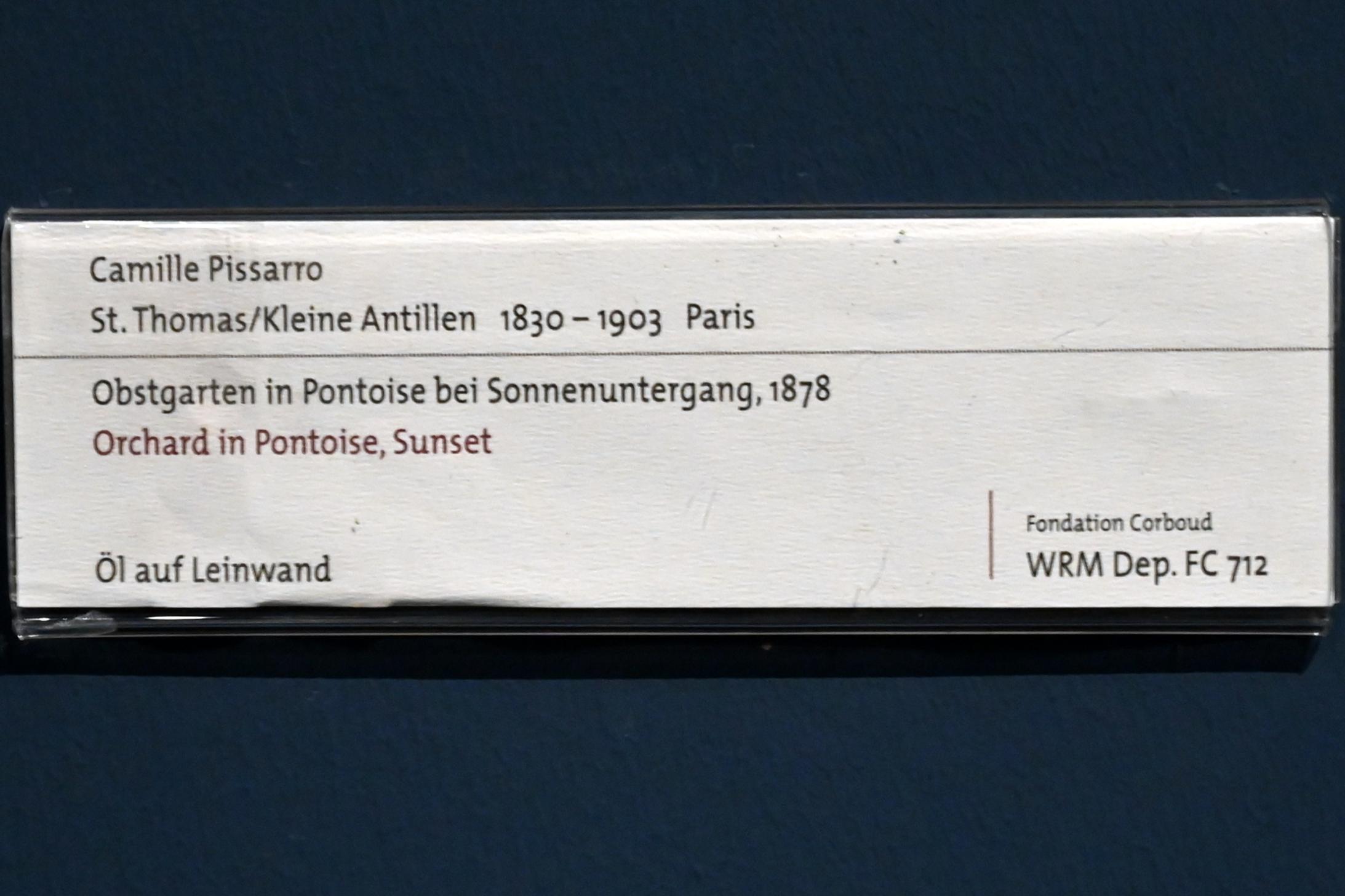 Camille Pissarro (1863–1903), Obstgarten in Pontoise bei Sonnenuntergang, Köln, Wallraf-Richartz-Museum, 19. Jahrhundert - Saal 7, 1878, Bild 2/2