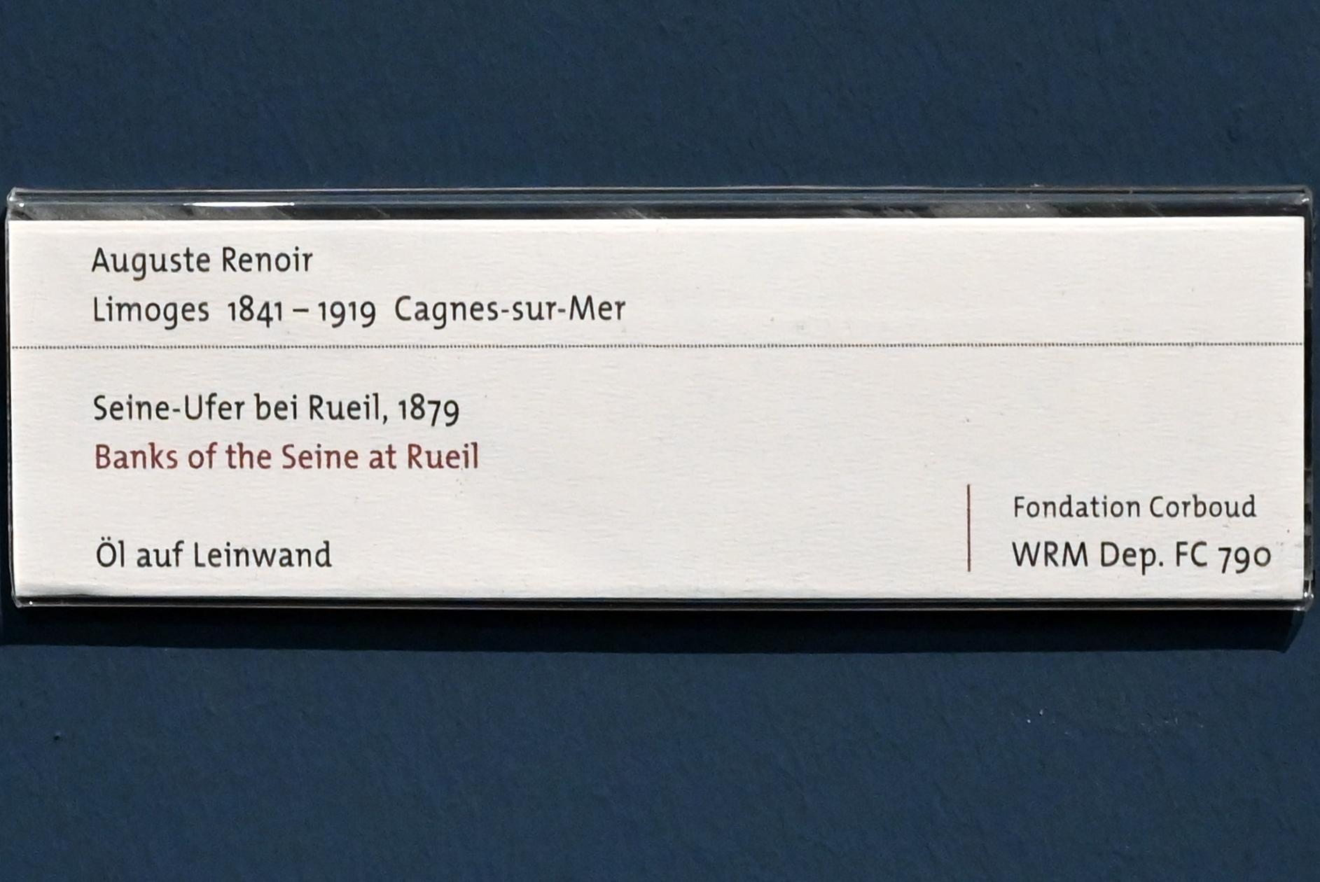 Auguste Renoir (Pierre-Auguste Renoir) (1866–1918), Seine-Ufer bei Rueil, Köln, Wallraf-Richartz-Museum, 19. Jahrhundert - Saal 7, 1879, Bild 2/2