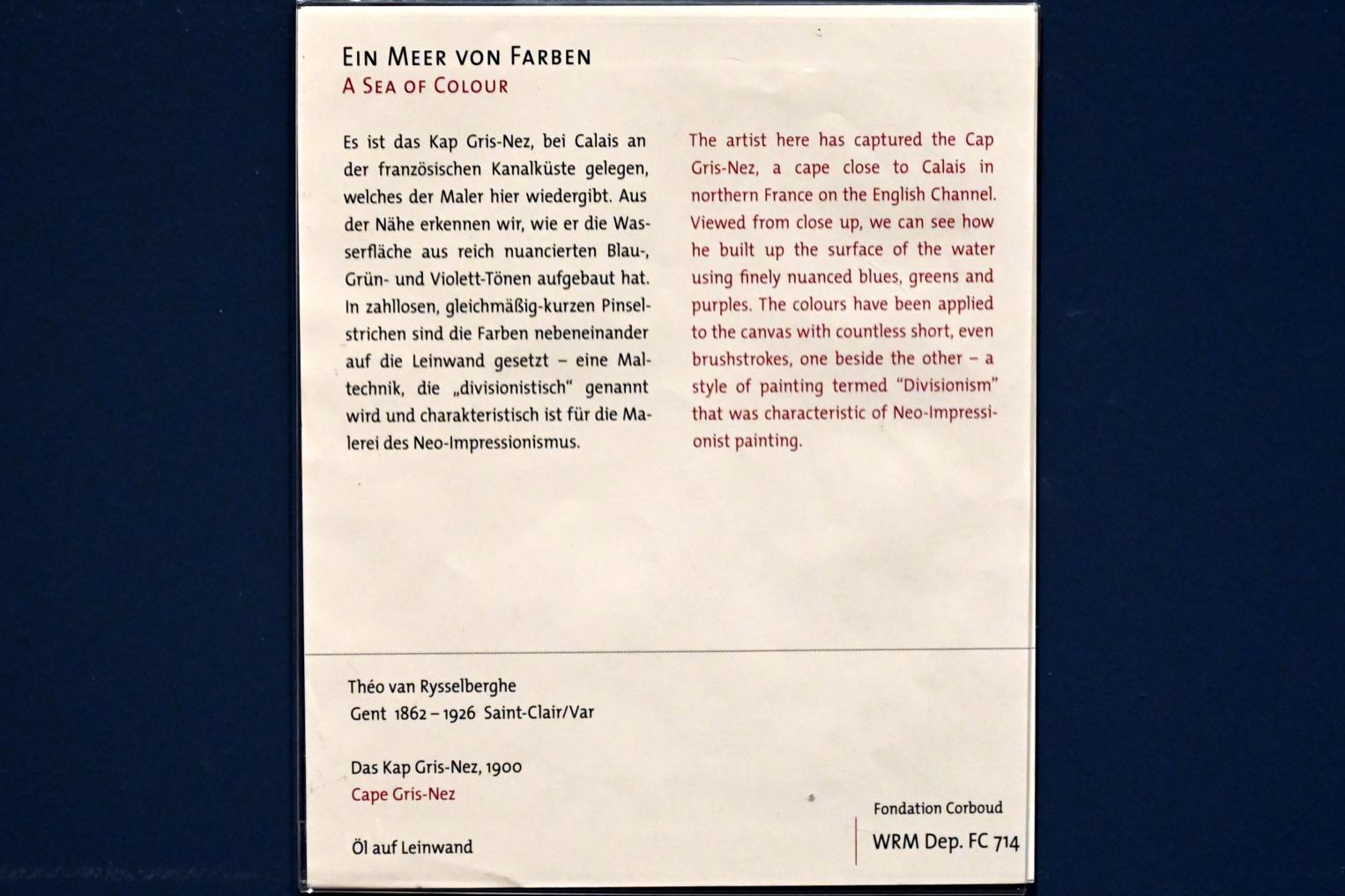 Théo van Rysselberghe (1887–1917), Das Kap Gris-Nez, Köln, Wallraf-Richartz-Museum, 19. Jahrhundert - Saal 7, 1900, Bild 2/2
