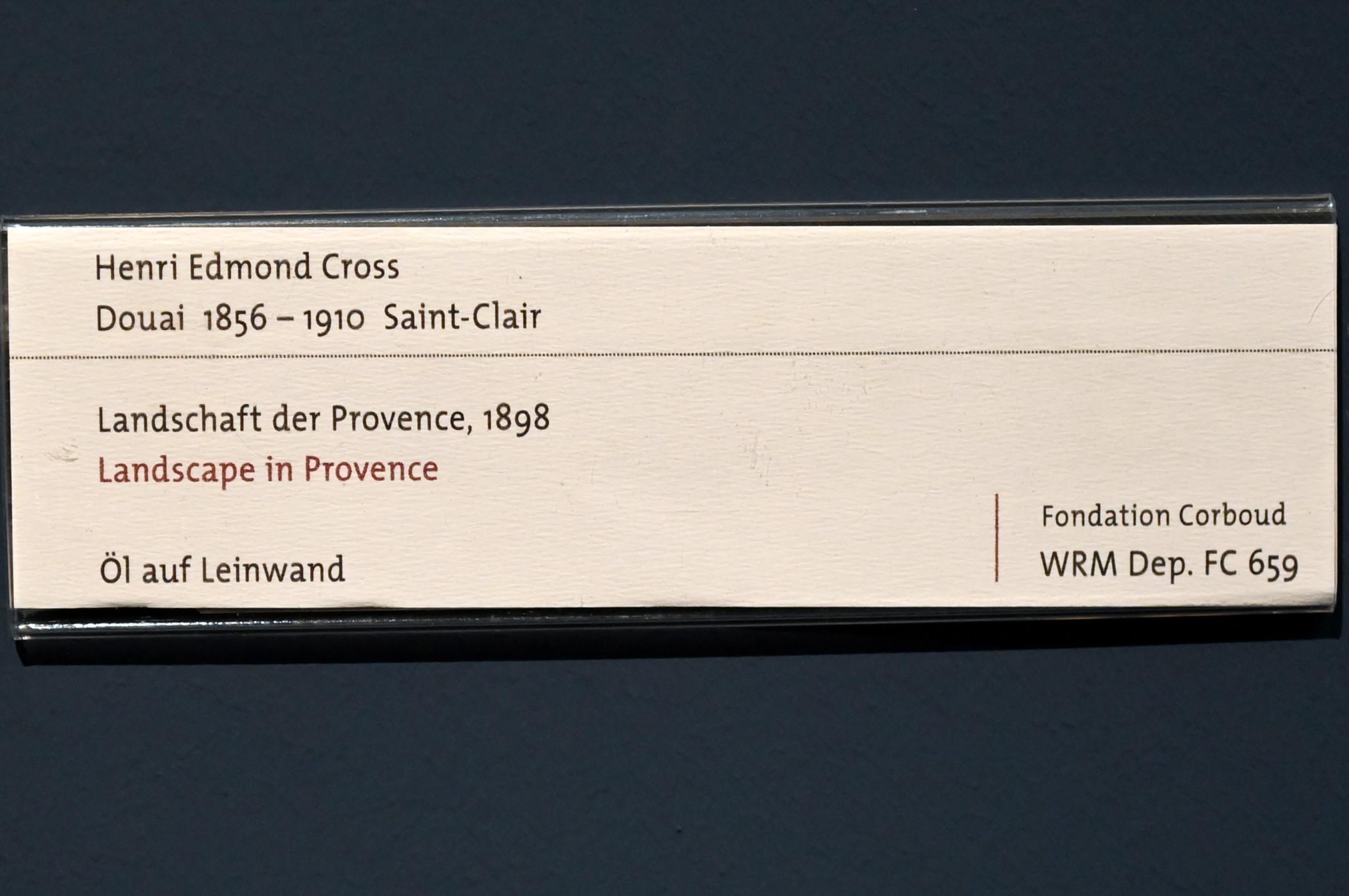 Henri Edmond Cross (1890–1902), Landschaft in der Provence, Köln, Wallraf-Richartz-Museum, 19. Jahrhundert - Saal 7, 1898, Bild 2/2