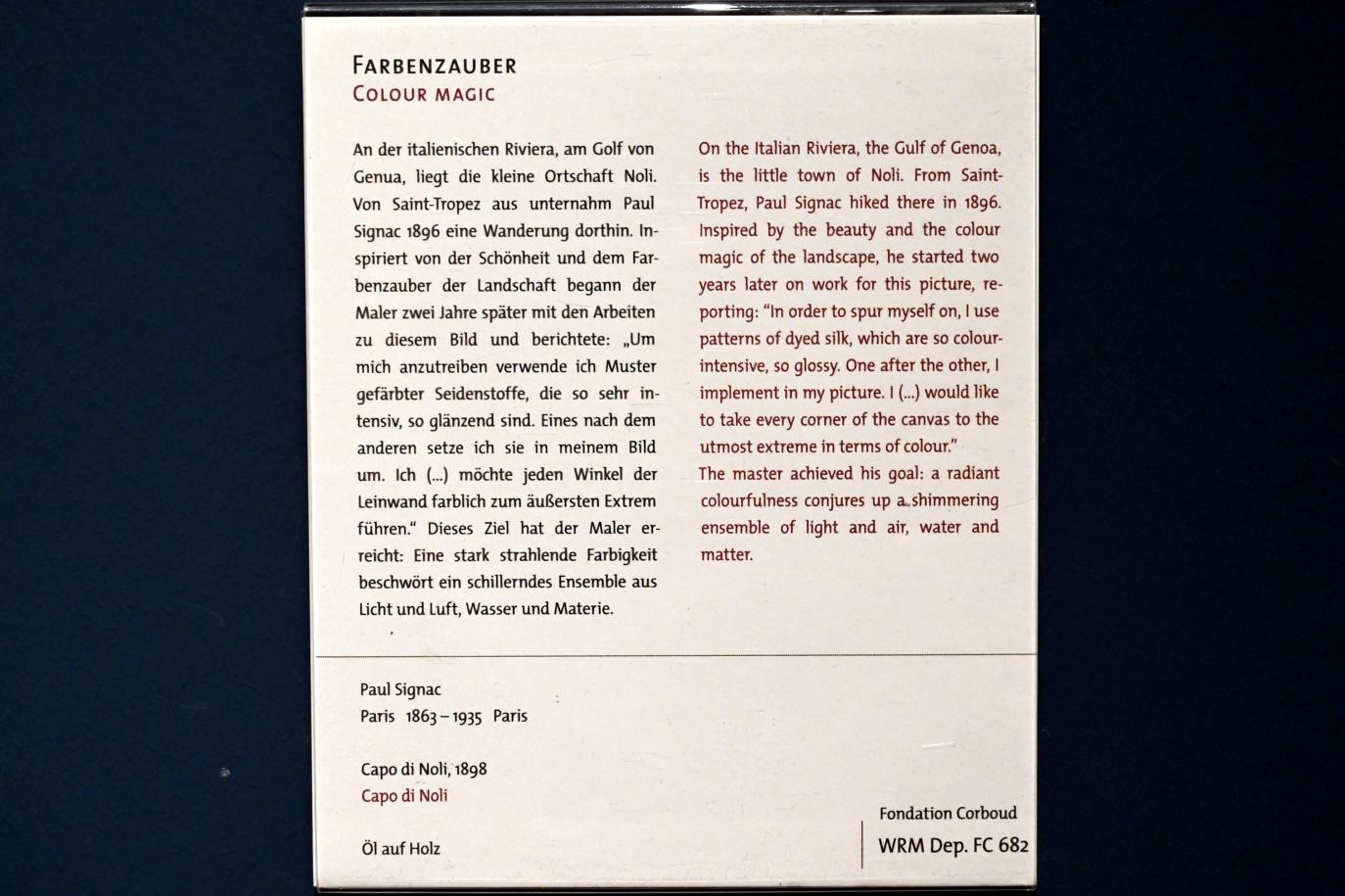 Paul Signac (1883–1933), Capo di Noli, Köln, Wallraf-Richartz-Museum, 19. Jahrhundert - Saal 7, 1898, Bild 2/2