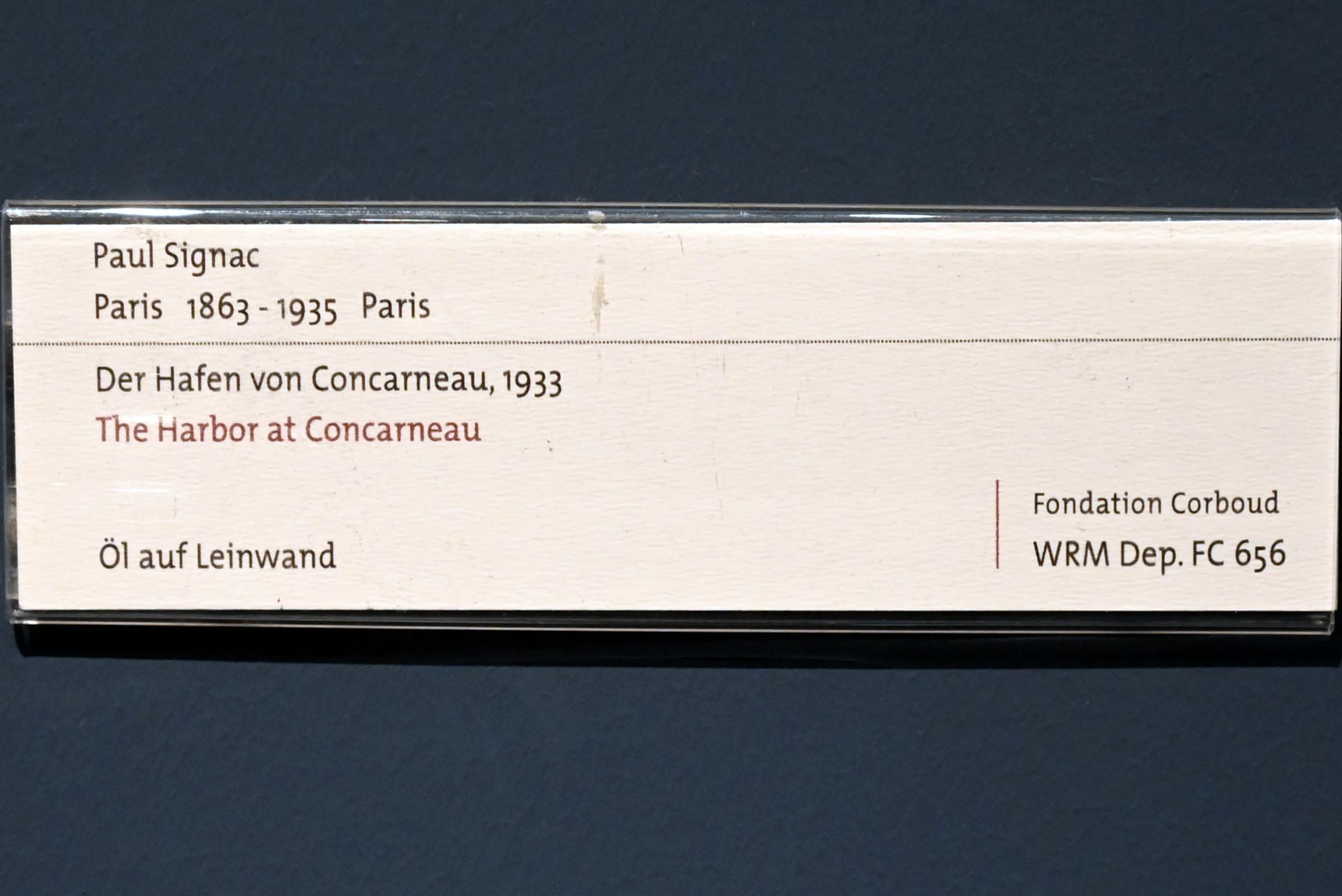 Paul Signac (1883–1933), Der Hafen von Concarneau, Köln, Wallraf-Richartz-Museum, 19. Jahrhundert - Saal 7, 1933, Bild 2/2