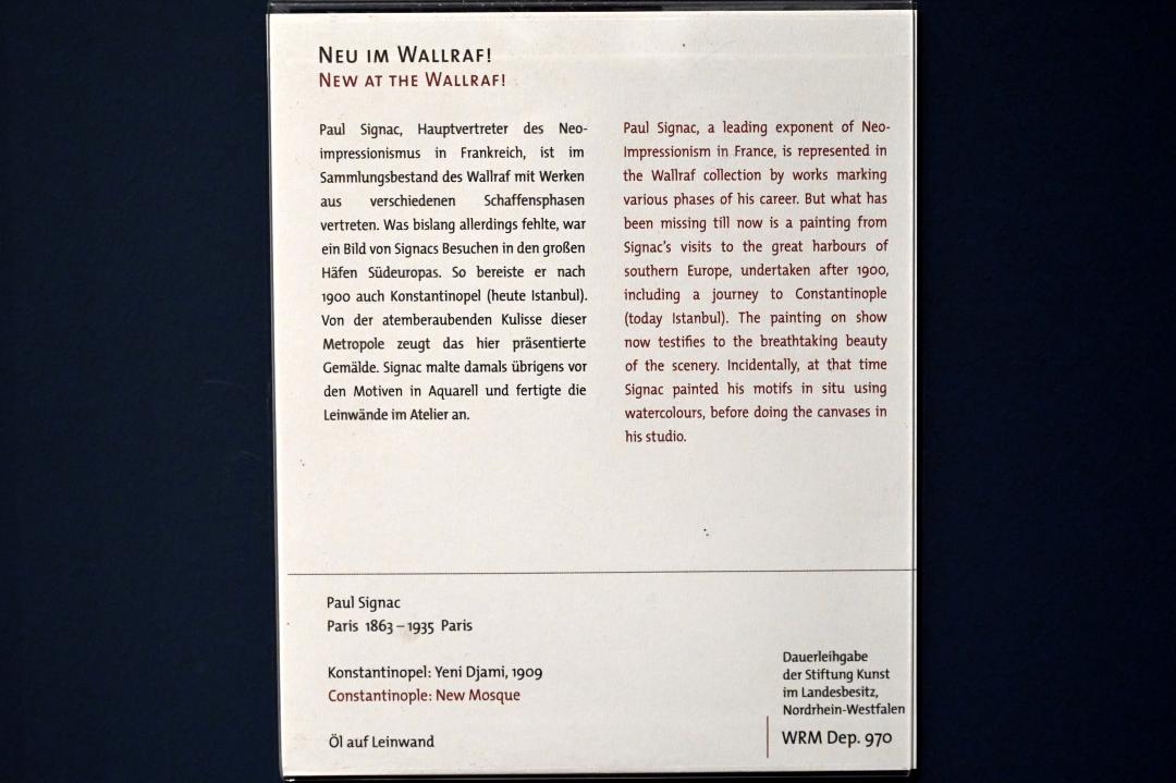 Paul Signac (1883–1933), Konstantinopel: Yeni Djami, Köln, Wallraf-Richartz-Museum, 19. Jahrhundert - Saal 7, 1909, Bild 2/2