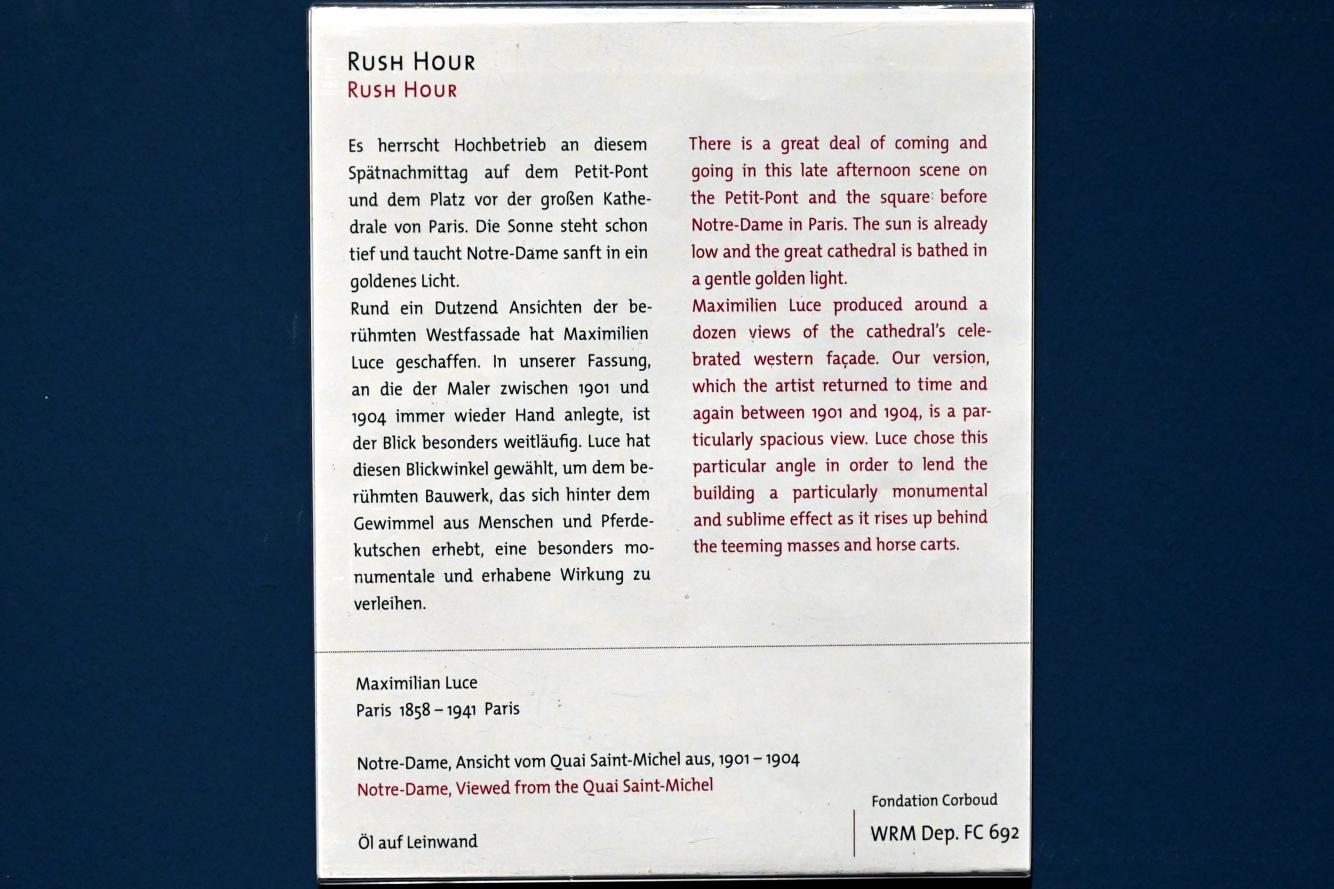 Maximilien Luce (1887–1930), Notre-Dame, Ansicht vom Quai Saint-Michel aus, Köln, Wallraf-Richartz-Museum, 19. Jahrhundert - Saal 7, 1901–1904, Bild 2/2