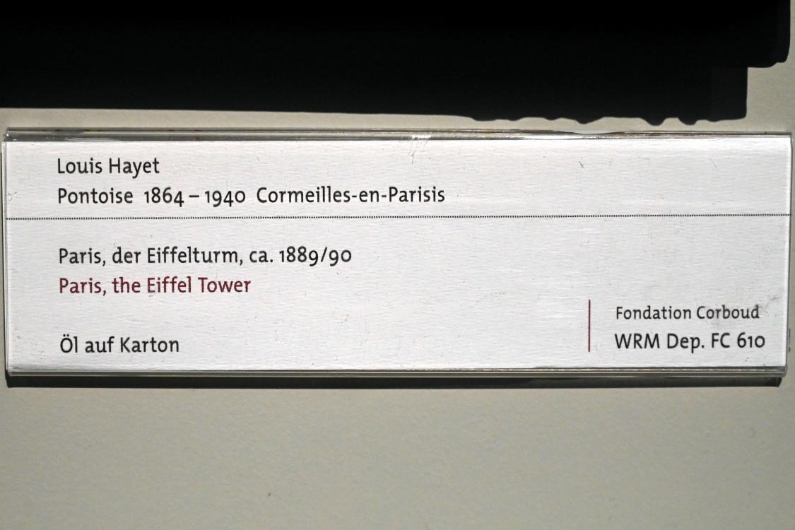 Louis Hayet (1889), Paris, der Eiffelturm, Köln, Wallraf-Richartz-Museum, 19. Jahrhundert - Saal 7, um 1889–1890, Bild 2/2
