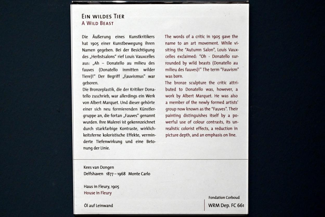 Kees van Dongen (1904–1955), Haus in Fleury, Köln, Wallraf-Richartz-Museum, 19. Jahrhundert - Saal 9, 1905, Bild 2/2