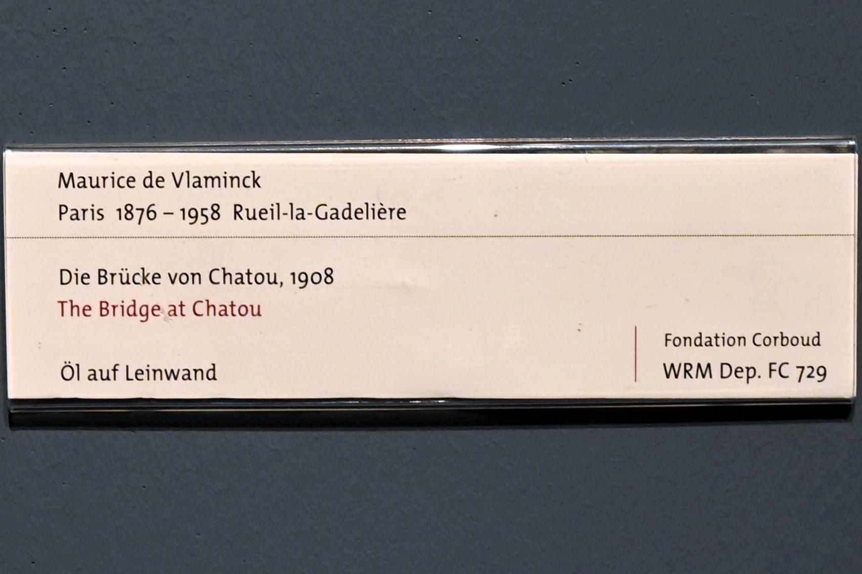 Maurice de Vlaminck (1905–1930), Die Brücke von Chatou, Köln, Wallraf-Richartz-Museum, 19. Jahrhundert - Saal 9, 1908, Bild 2/2