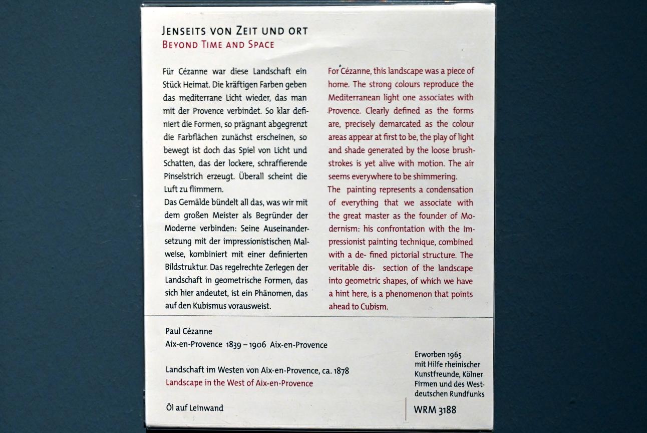 Paul Cézanne (1866–1906), Landschaft im Westen von Aix-en-Provence, Köln, Wallraf-Richartz-Museum, 19. Jahrhundert - Saal 9, um 1878, Bild 2/2