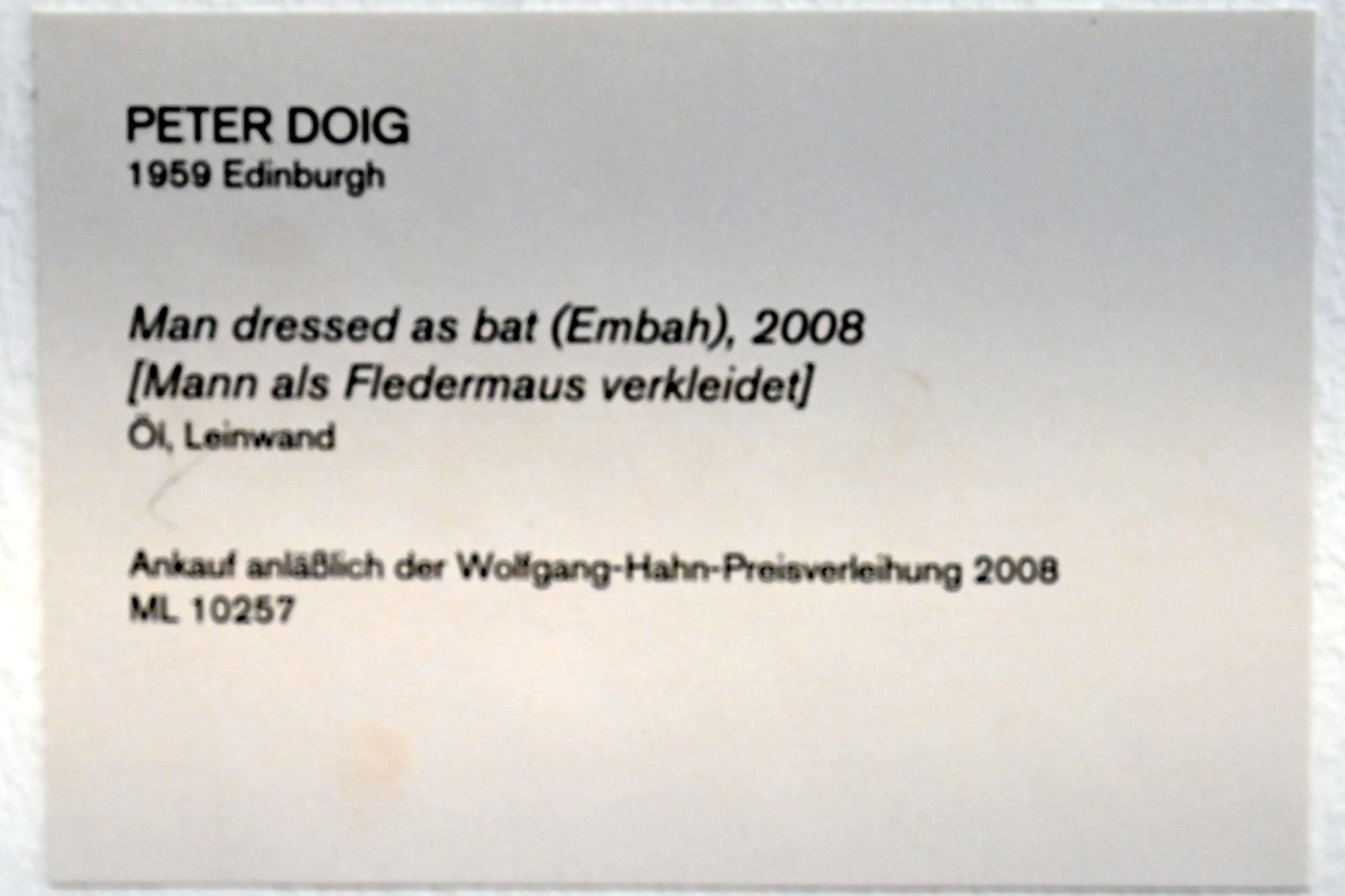 Peter Doig (1990–2008), Mann als Fledermaus verkleidet, Köln, Museum Ludwig, 02.01, 2008, Bild 2/2