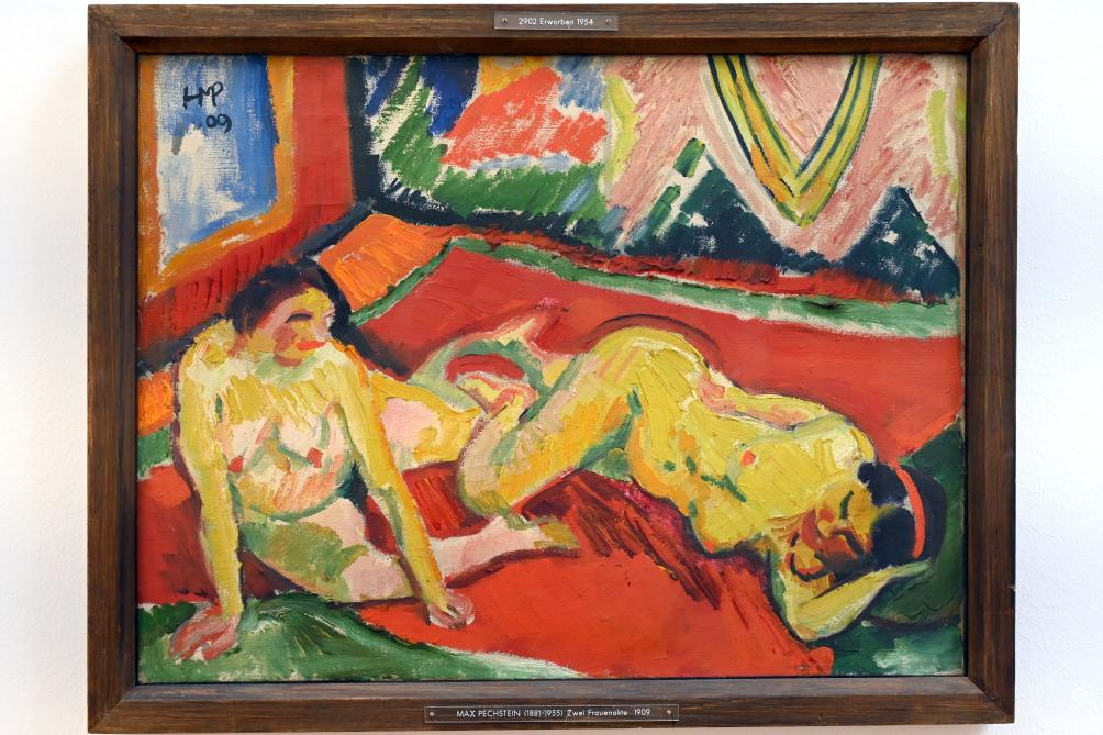 Max Pechstein: Zwei Frauenakte im Zimmer, 1909