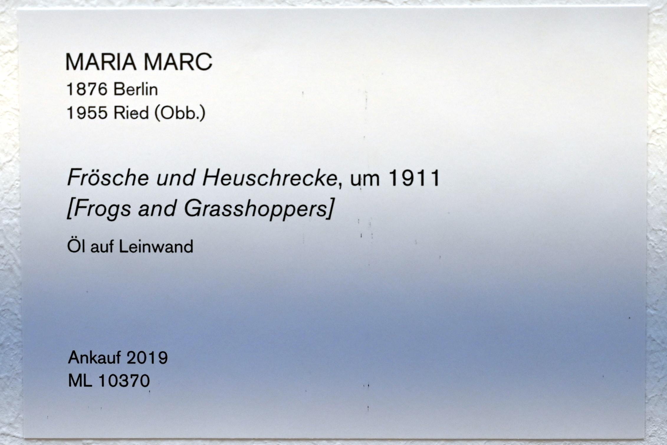 Maria Marc (1909–1912), Frösche und Heuschrecke, Köln, Museum Ludwig, 02.07, um 1911, Bild 2/2