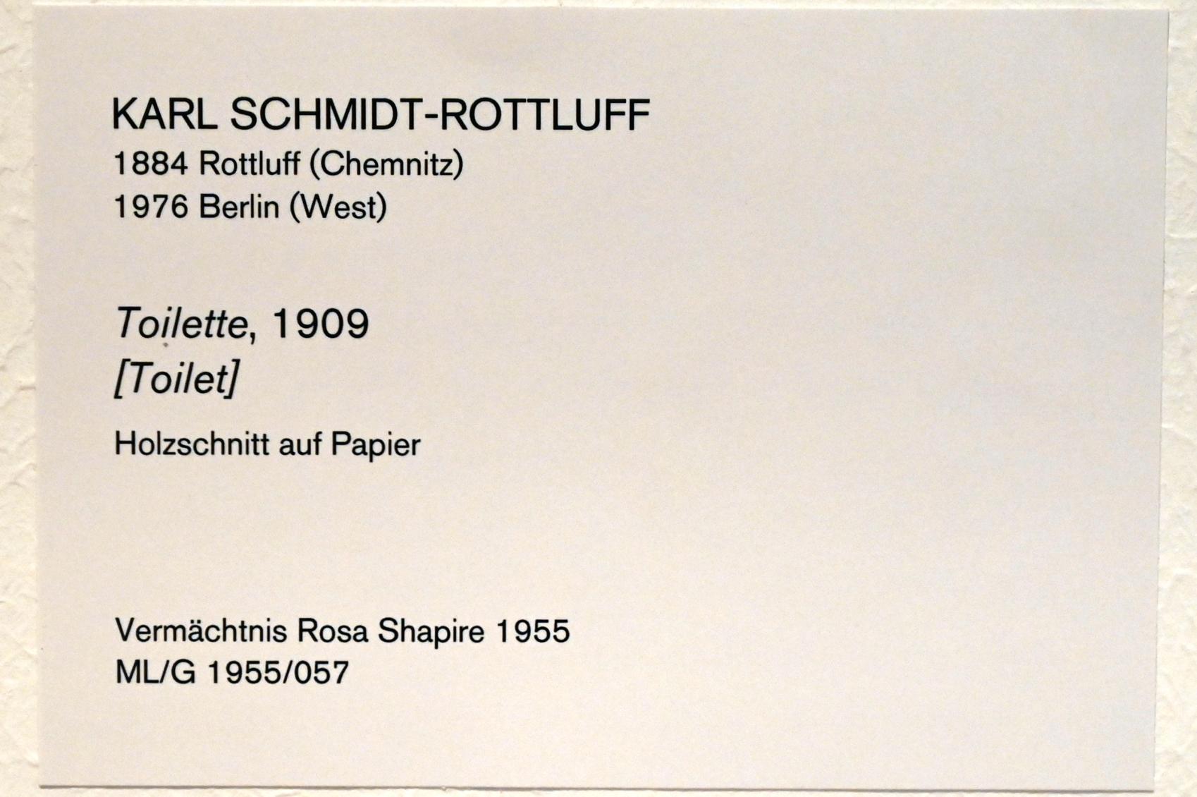 Karl Schmidt-Rottluff (1907–1937), Toilette, Köln, Museum Ludwig, 02.06, 1909, Bild 2/2