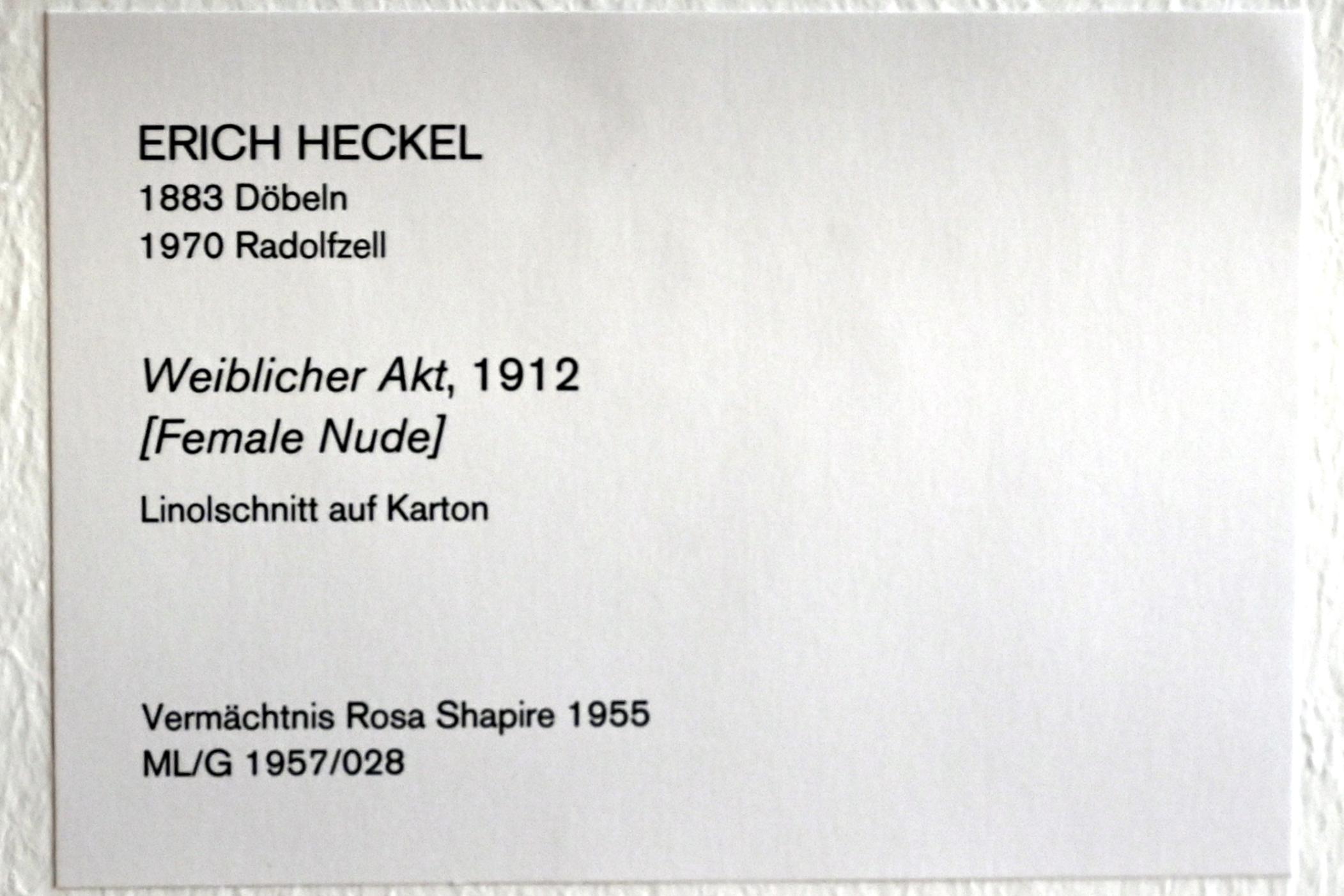 Erich Heckel (1906–1958), Weiblicher Akt, Köln, Museum Ludwig, 02.06, 1912, Bild 3/3