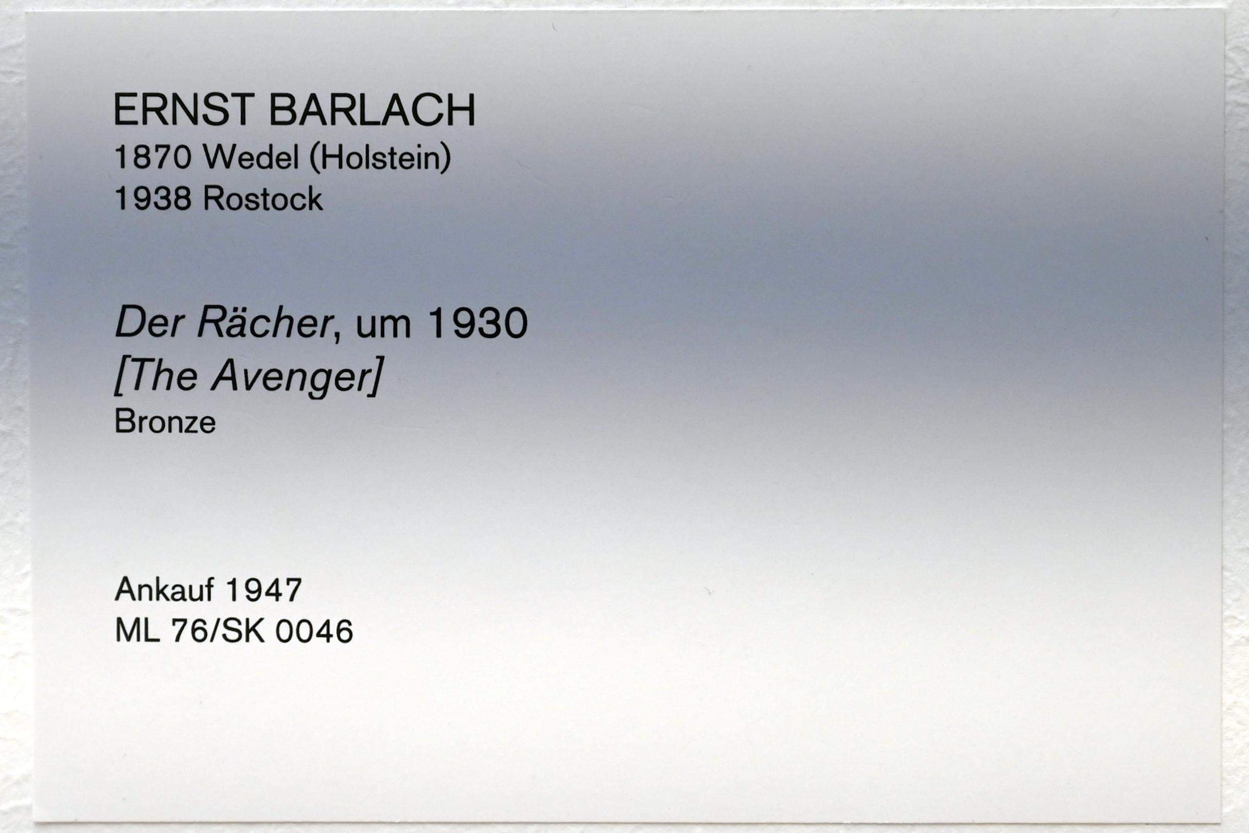 Ernst Barlach (1906–1936), Der Rächer, Köln, Museum Ludwig, 02.11, um 1930, Bild 4/4