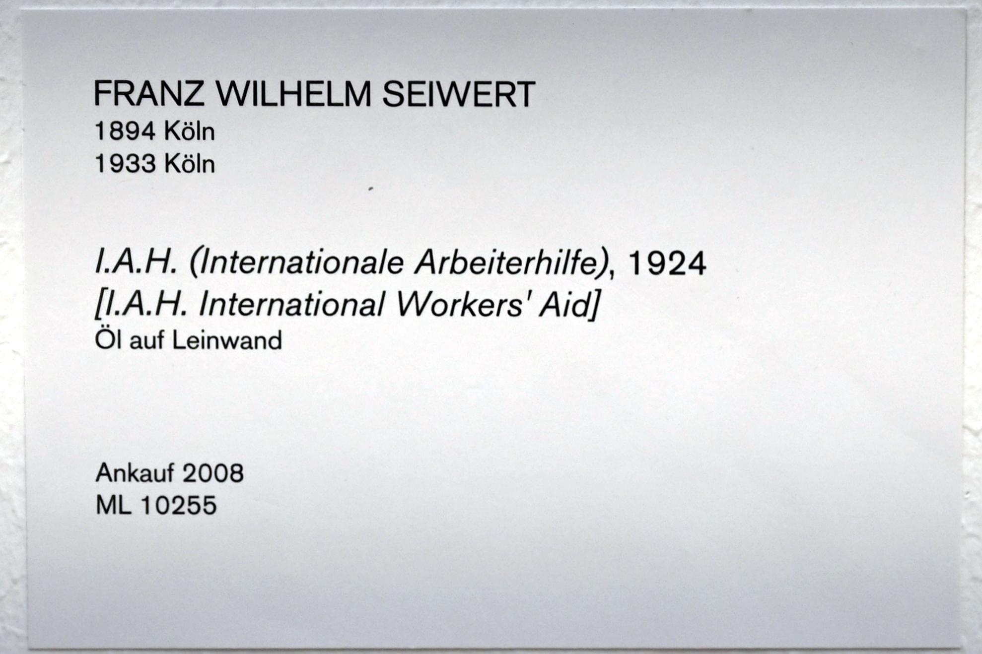 Franz Wilhelm Seiwert (1920–1926), I.A.H. (Internationale Arbeiterhilfe), Köln, Museum Ludwig, 02.12, 1924, Bild 2/2