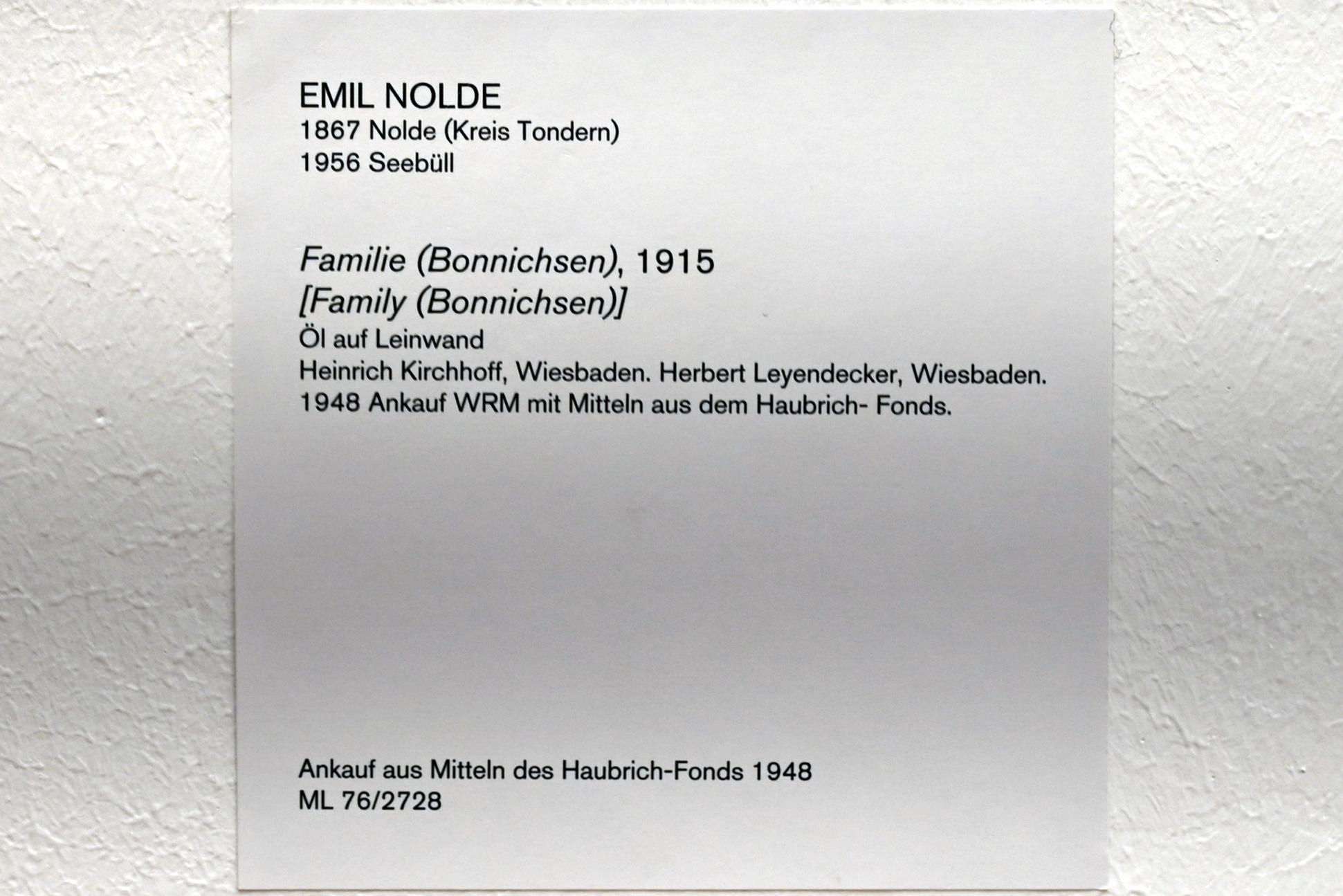 Emil Nolde (1903–1946), Familie (Bonnichsen), Köln, Museum Ludwig, 02.16, 1915, Bild 2/2