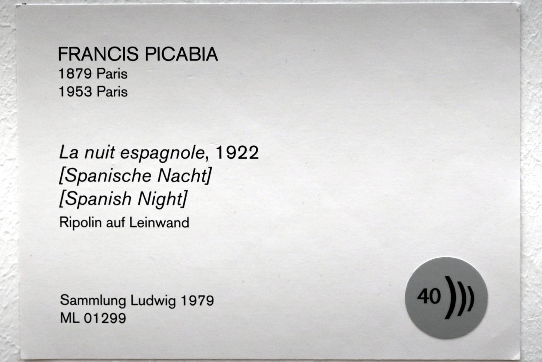 Francis Picabia (1908–1948), Spanische Nacht, Köln, Museum Ludwig, 02.22, 1922, Bild 2/2