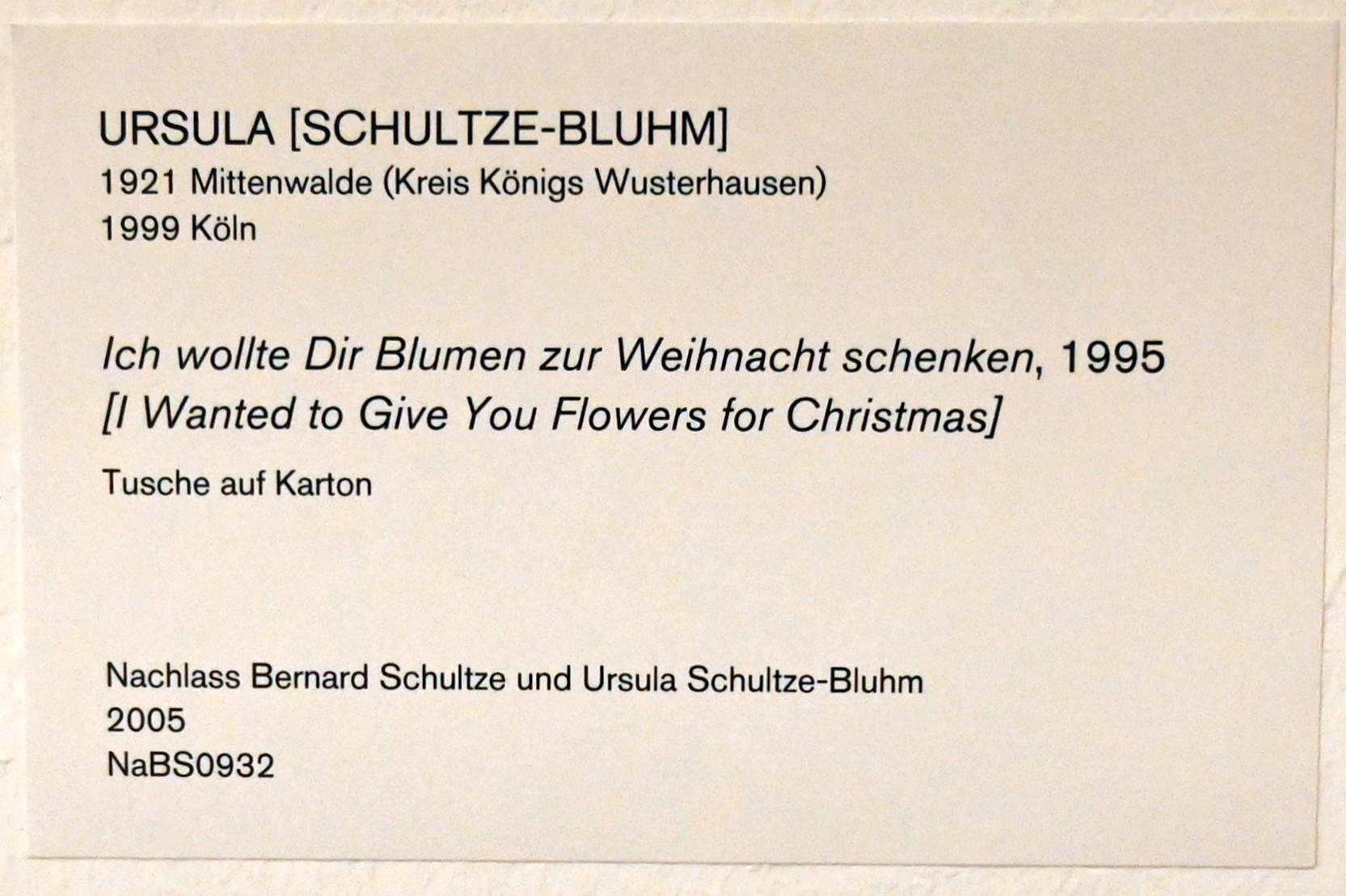 Ursula Schultze-Bluhm (1954–1997), Ich wollte Dir Blumen zur Weihnacht schenken, Köln, Museum Ludwig, 02.23, 1995, Bild 2/2