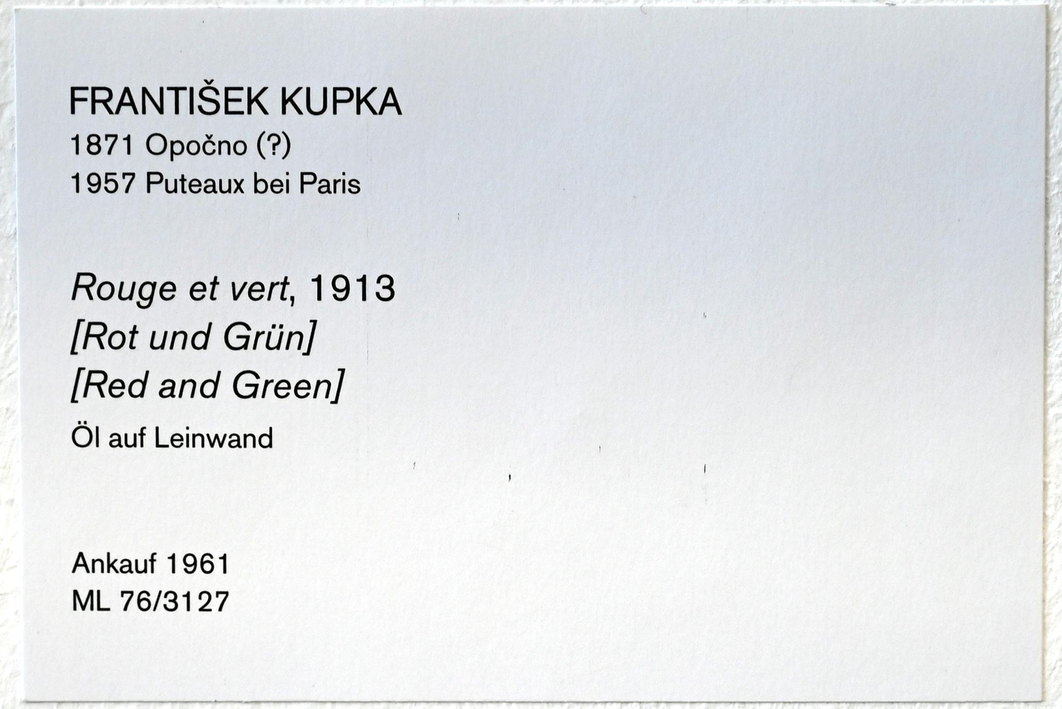 František (François) Kupka (1895–1953), Rot und Grün, Köln, Museum Ludwig, 02.26, 1913, Bild 2/2
