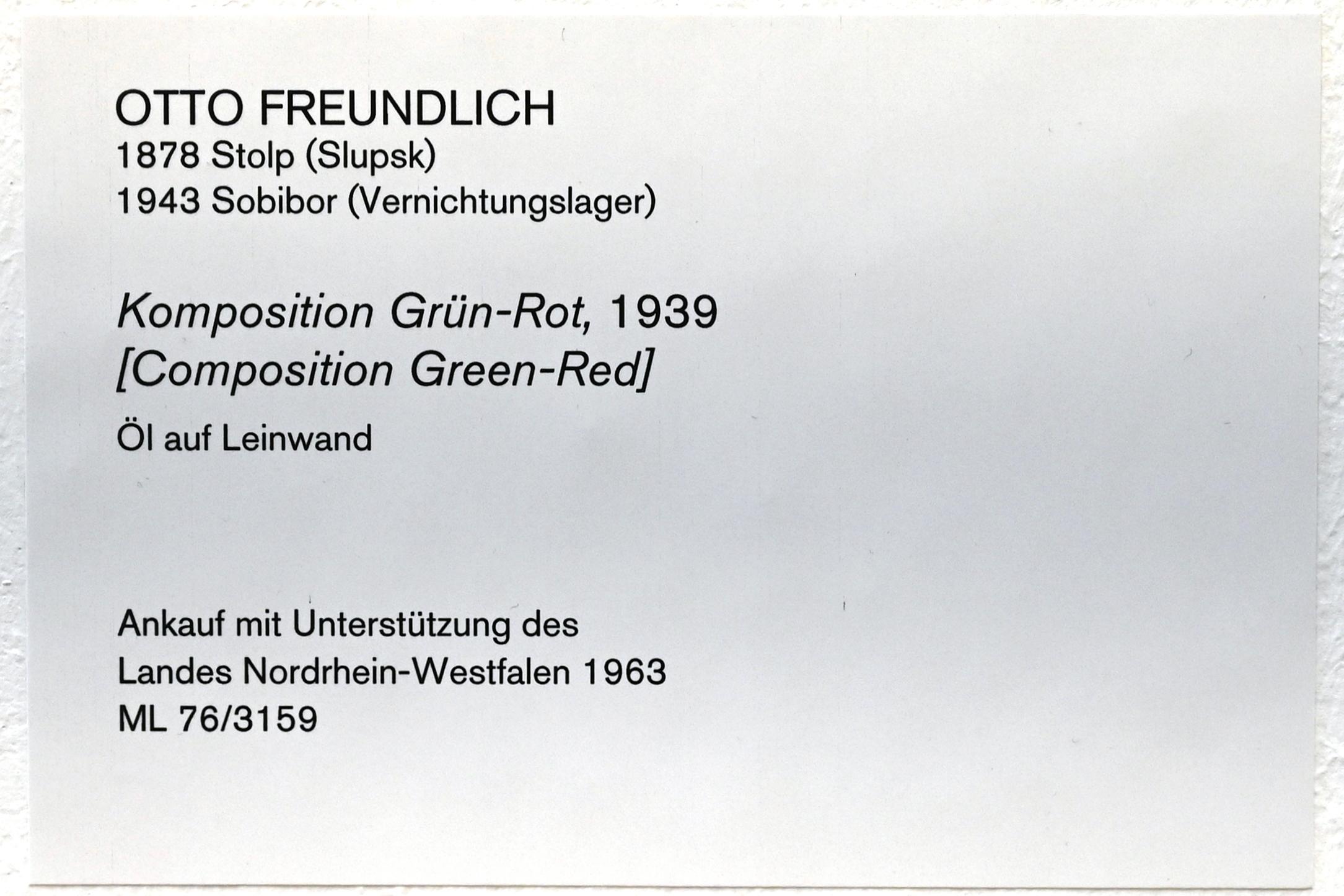 Otto Freundlich (1910–1939), Komposition Grün-Rot, Köln, Museum Ludwig, 02.26, 1939, Bild 2/2