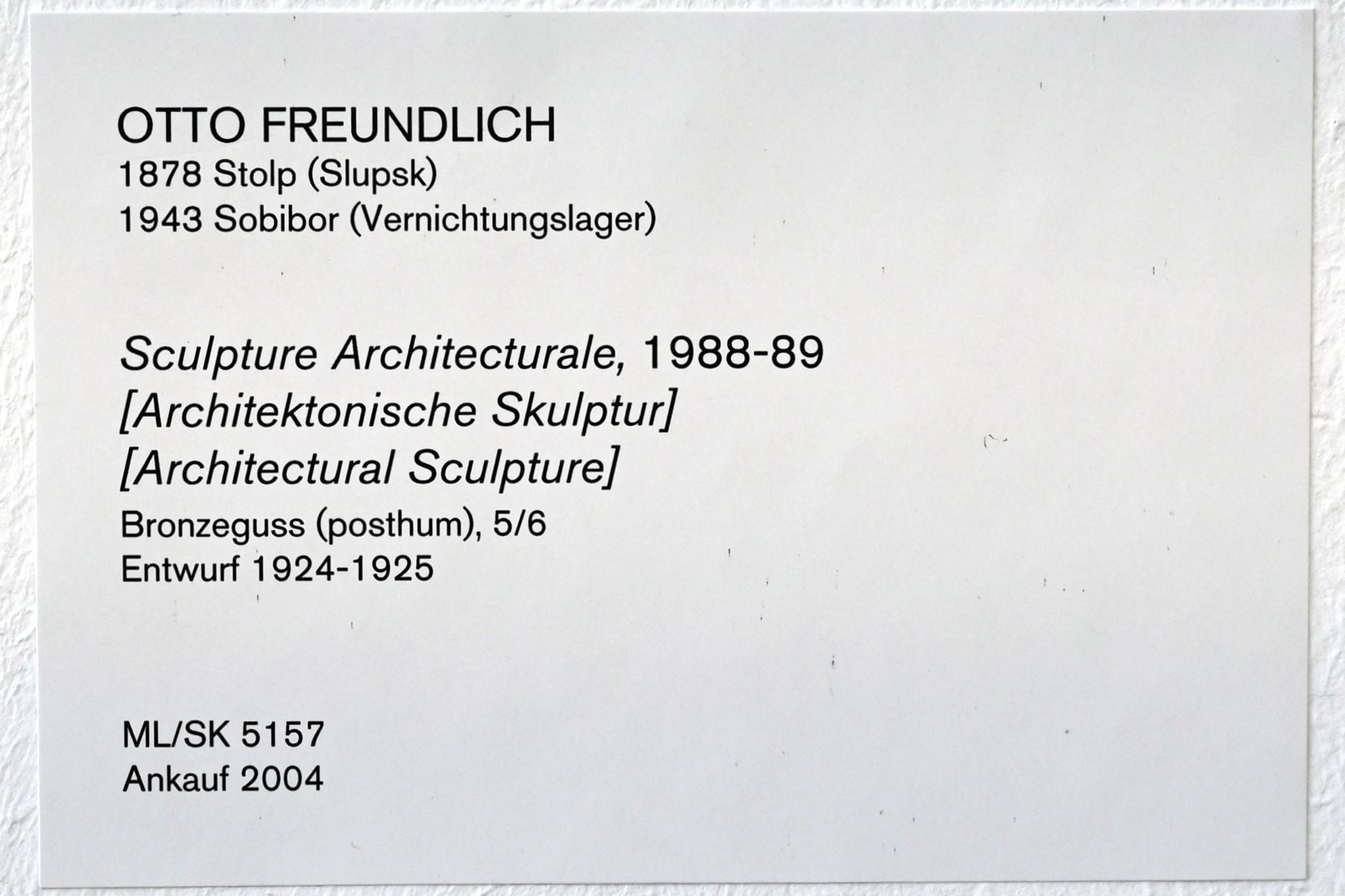 Otto Freundlich (1910–1939), Architektonische Skulptur, Köln, Museum Ludwig, 02.20, 1924–1925, Bild 3/3