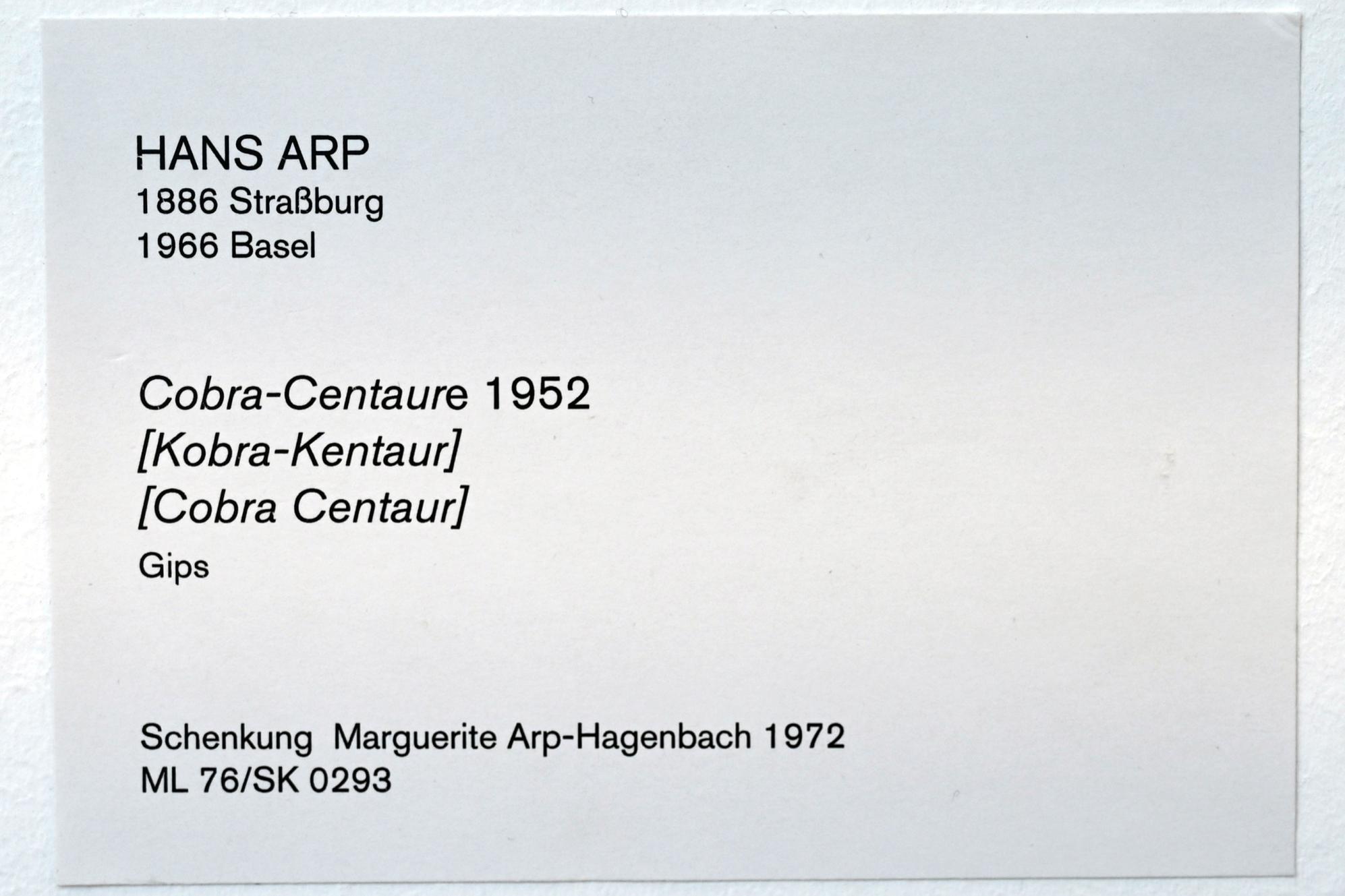 Hans (Jean) Arp (1914–1965), Kobra-Kentaur, Köln, Museum Ludwig, 02.20, 1952, Bild 3/3