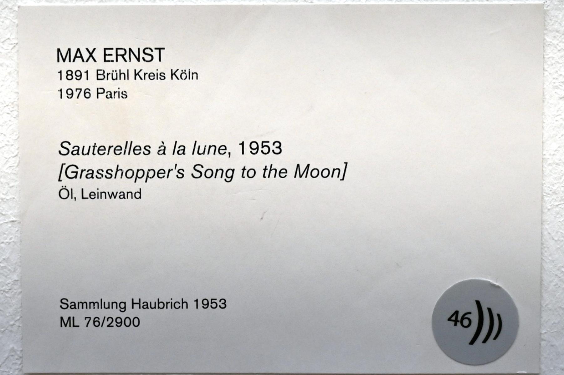 Max Ernst (1912–1970), Lied der Heuschrecken an den Mond, Köln, Museum Ludwig, 02.28, 1953, Bild 2/2