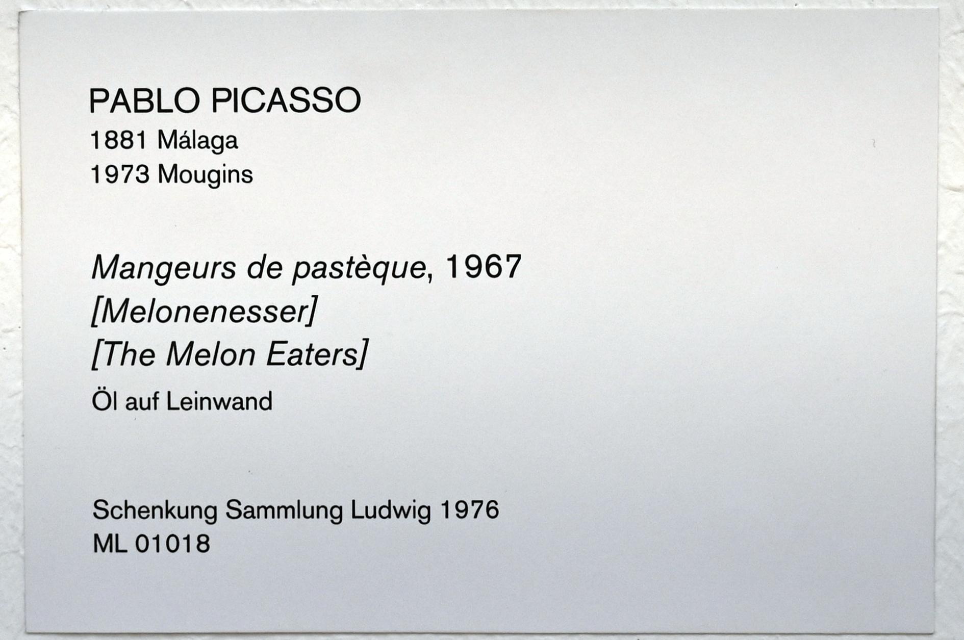 Pablo Picasso (1897–1972), Melonenesser, Köln, Museum Ludwig, 02.36, 1967, Bild 2/2