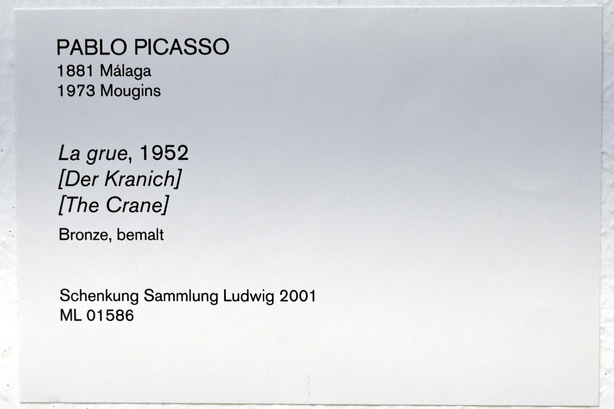Pablo Picasso (1897–1972), Der Kranich, Köln, Museum Ludwig, 02.36, 1952, Bild 4/4