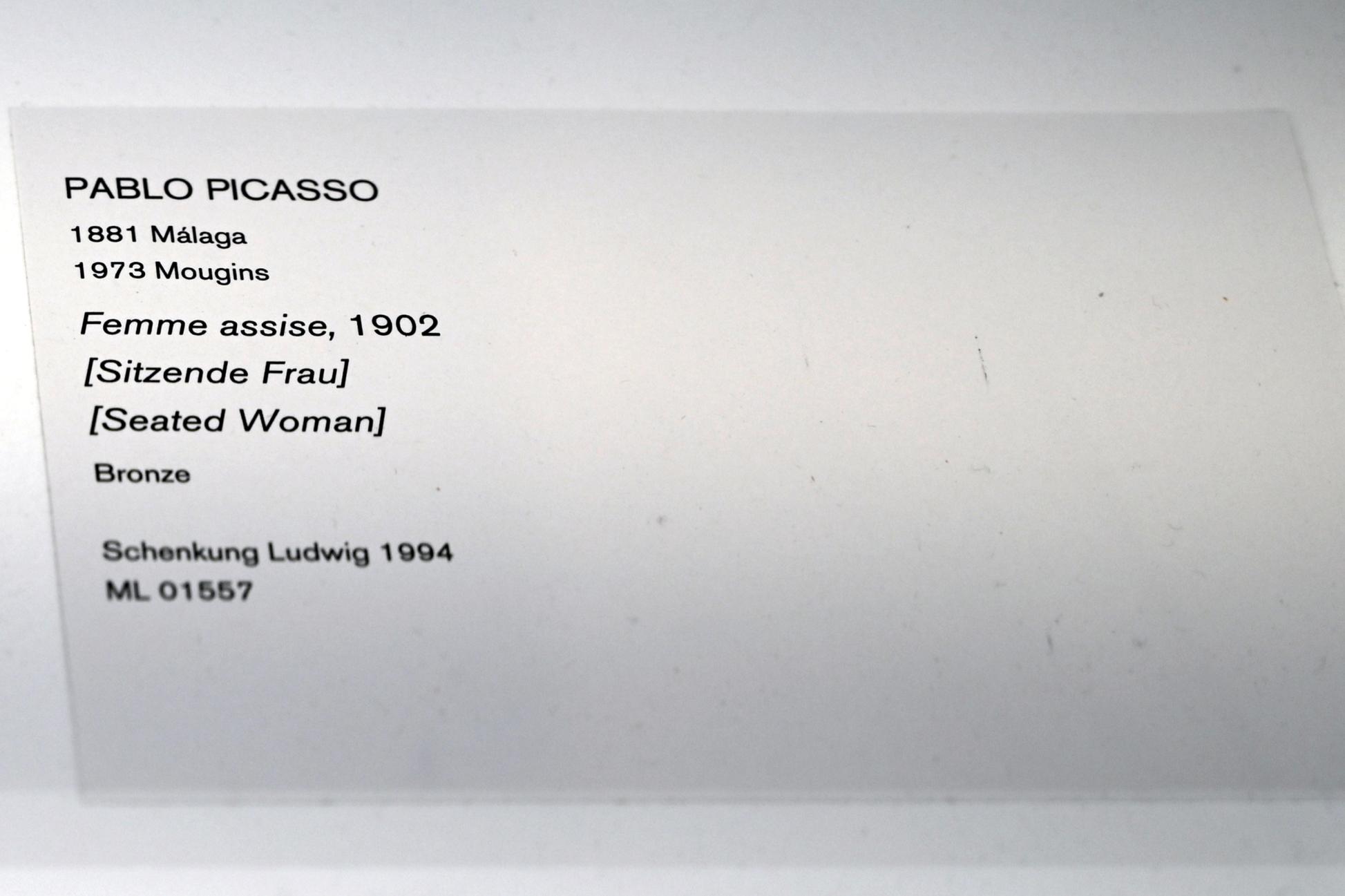 Pablo Picasso (1897–1972), Sitzende Frau, Köln, Museum Ludwig, 02.37, 1902, Bild 2/2