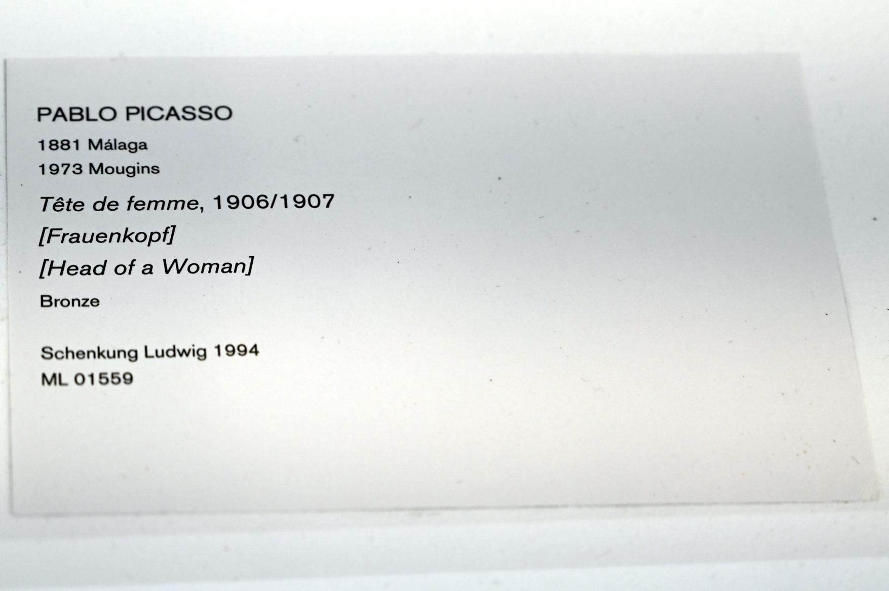 Pablo Picasso (1897–1972), Frauenkopf, Köln, Museum Ludwig, 02.37, 1906–1907, Bild 3/3