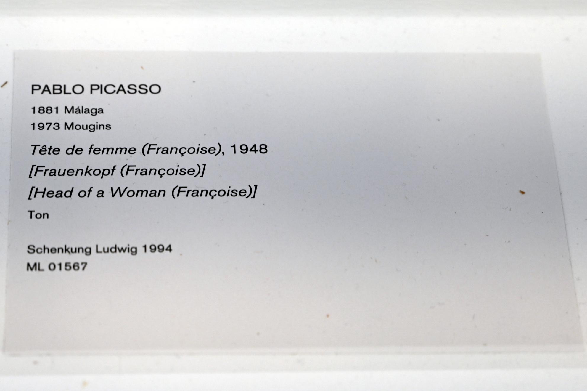 Pablo Picasso (1897–1972), Frauenkopf (Françoise), Köln, Museum Ludwig, 02.37, 1948, Bild 3/3