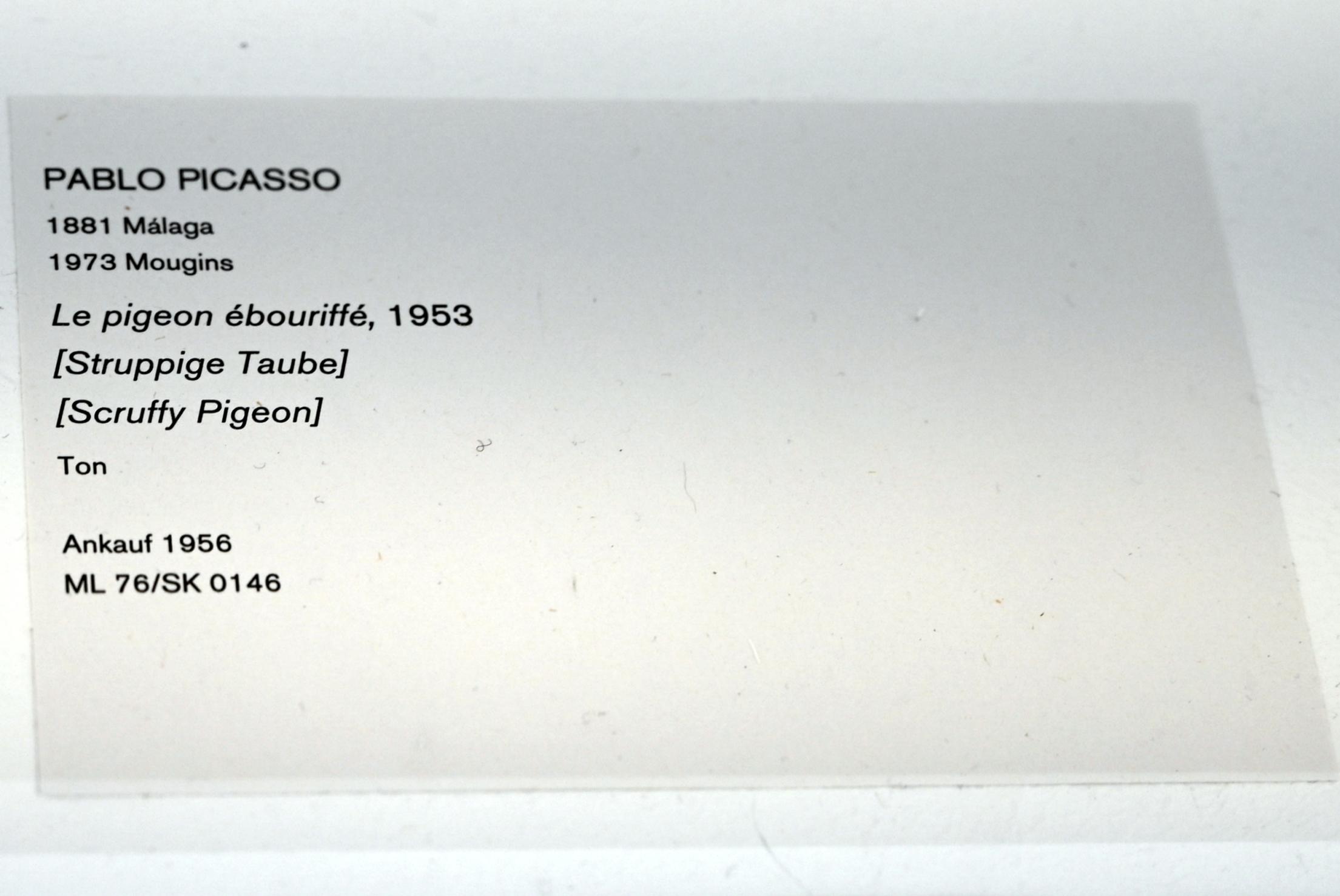 Pablo Picasso (1897–1972), Struppige Taube, Köln, Museum Ludwig, 02.37, 1953, Bild 3/3