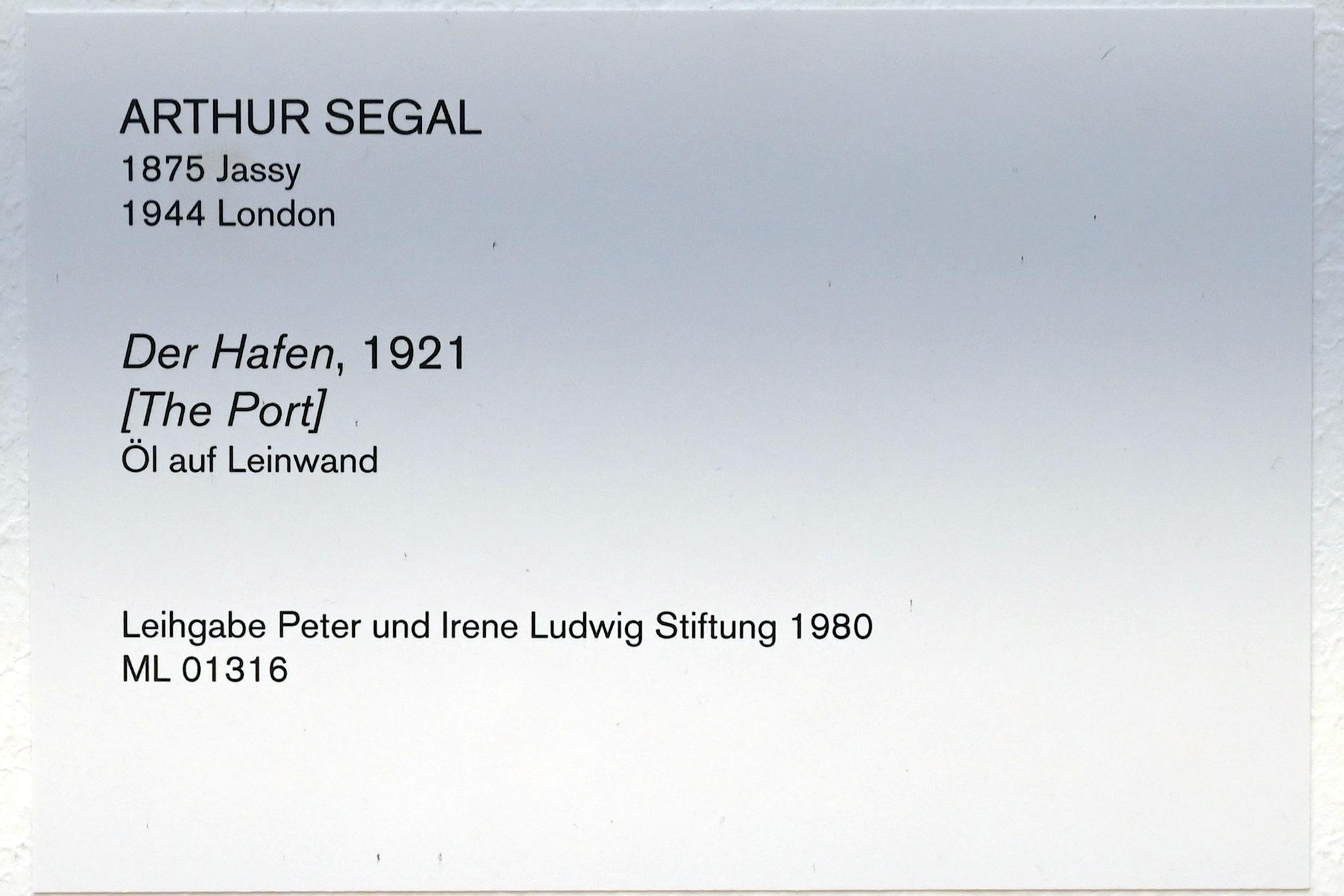 Arthur Aron Segal (1920–1924), Der Hafen, Köln, Museum Ludwig, 02.31, 1921, Bild 2/2