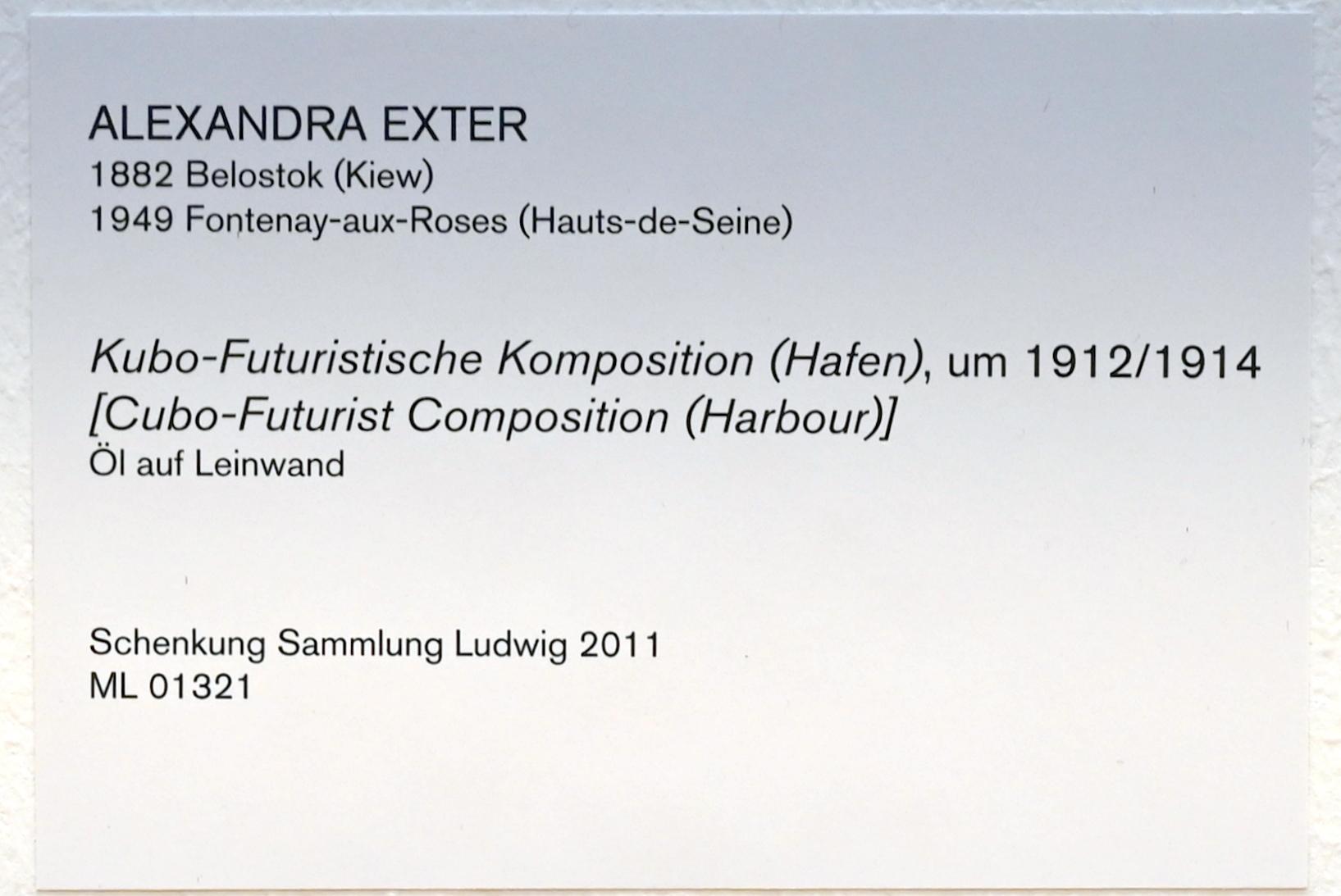 Alexandra Alexandrowna Exter (1913–1926), Kubo-Futuristische Komposition (Hafen), Köln, Museum Ludwig, 02.31, um 1912–1914, Bild 2/2