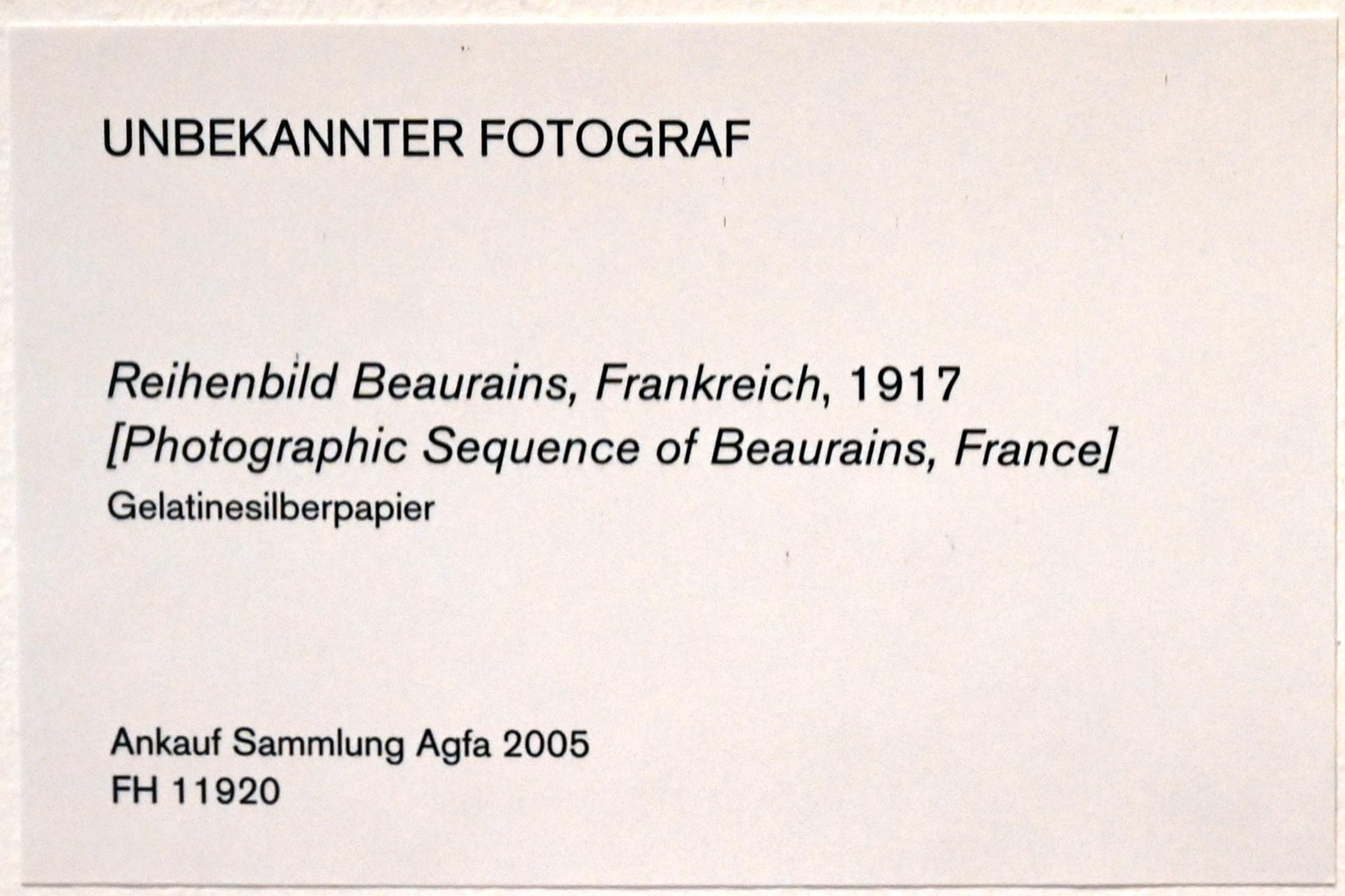 Reihenbild Beaurains, Frankreich, Köln, Museum Ludwig, 02.32, 1917, Bild 2/2