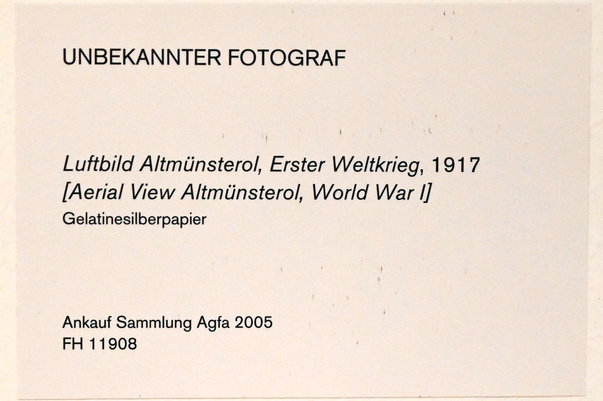 Luftbild Altmünsterol, Erster Weltkrieg, Köln, Museum Ludwig, 02.32, 1917, Bild 2/2