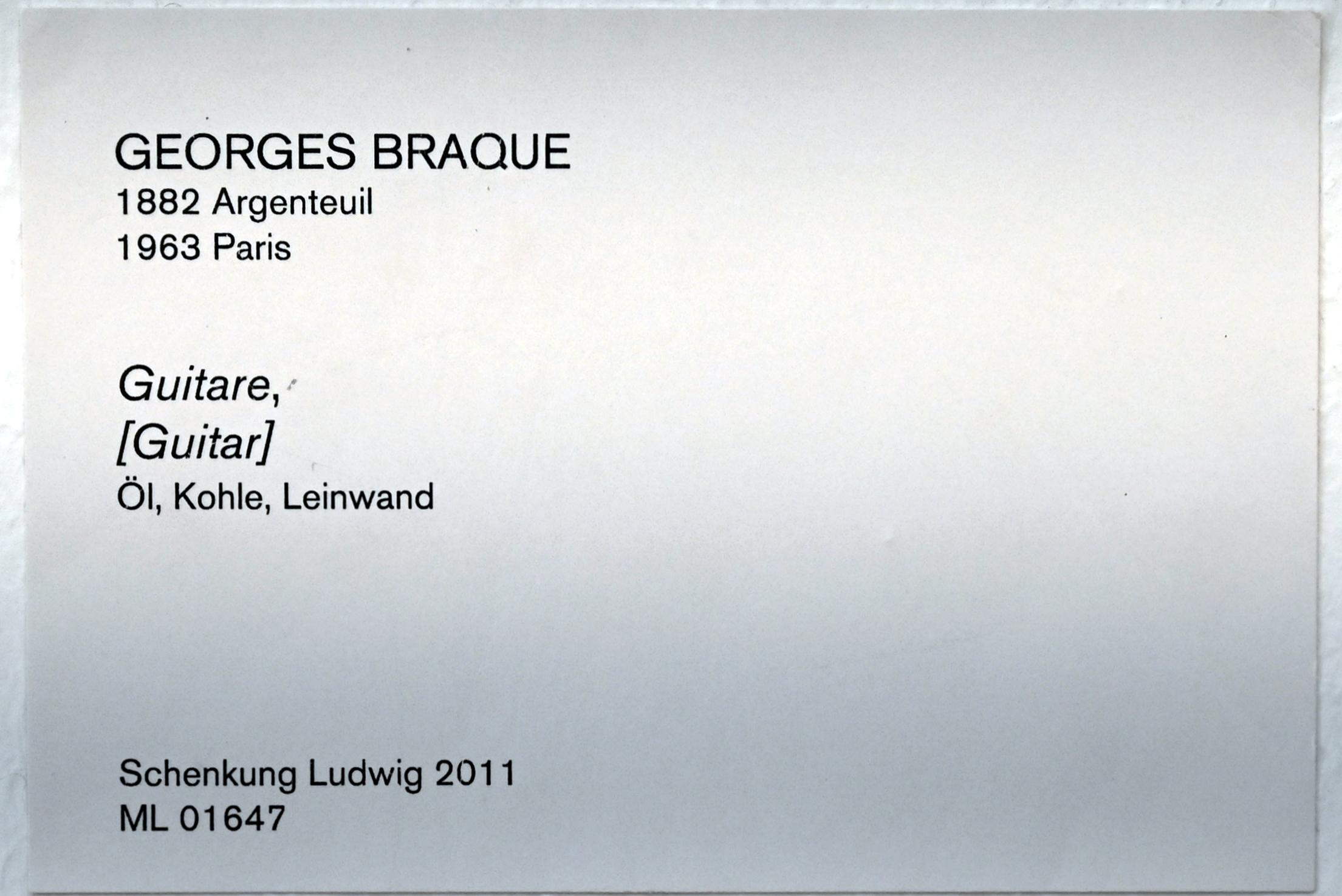 Georges Braque (1906–1956), Gitarre, Köln, Museum Ludwig, 02.30, Undatiert, Bild 2/2