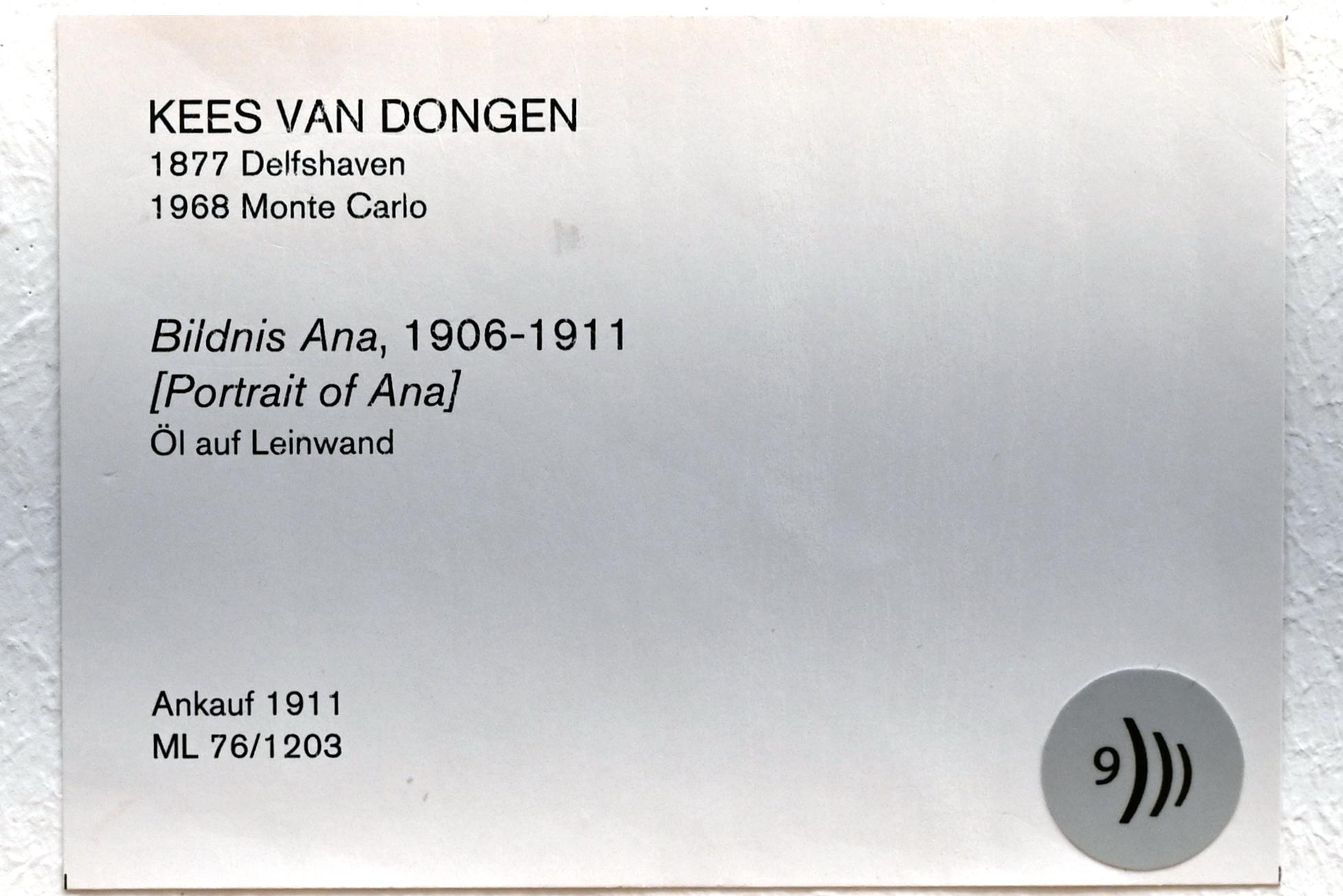Kees van Dongen (1904–1955), Bildnis Ana, Köln, Museum Ludwig, 02.30, 1906–1911, Bild 2/2