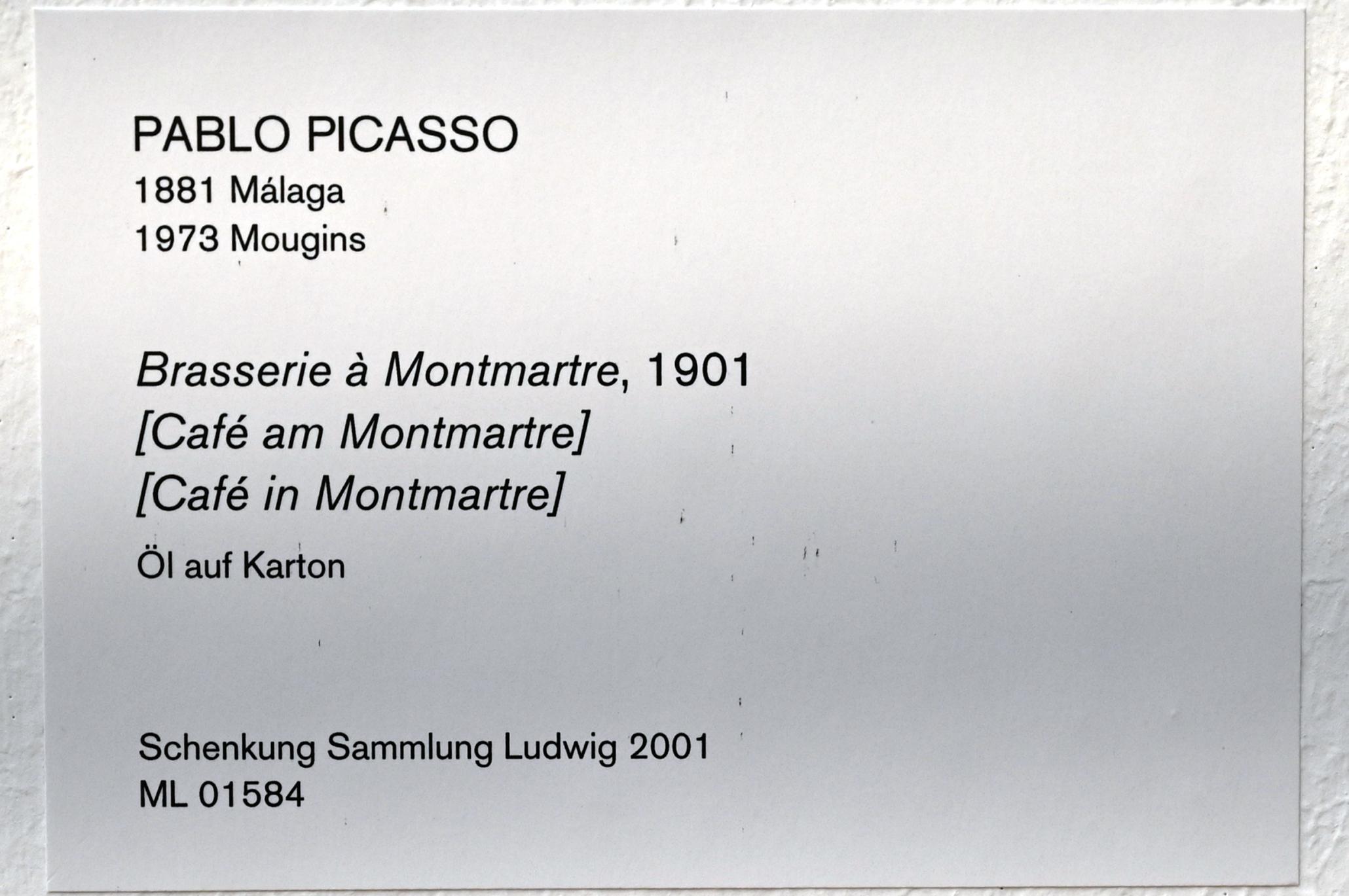 Pablo Picasso (1897–1972), Café am Montmartre, Köln, Museum Ludwig, 02.30, 1901, Bild 2/2