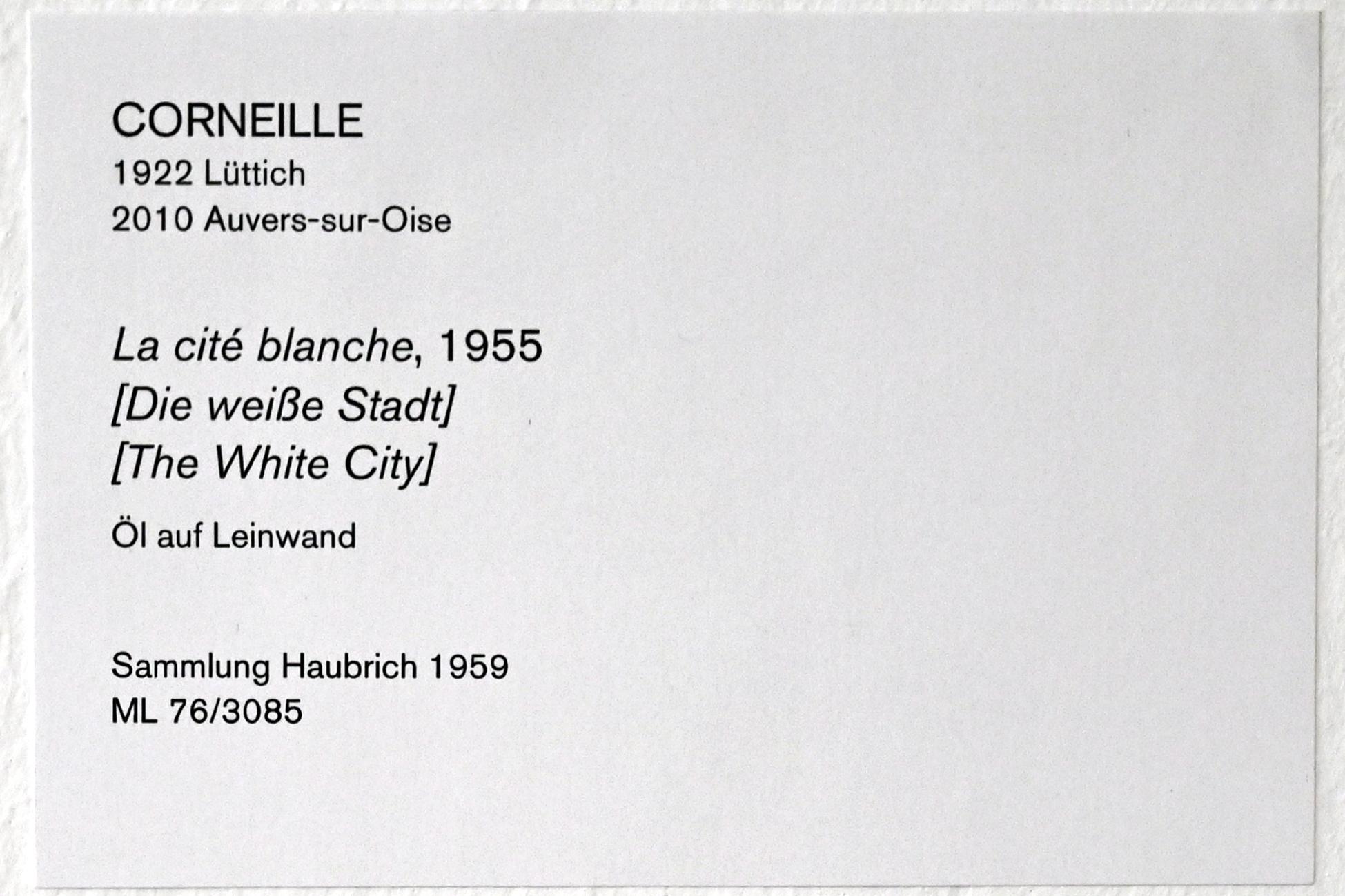 Corneille (Guillaume Cornelis van Beverloo) (1951–1958), Die weiße Stadt, Köln, Museum Ludwig, 01.63, 1955, Bild 2/2