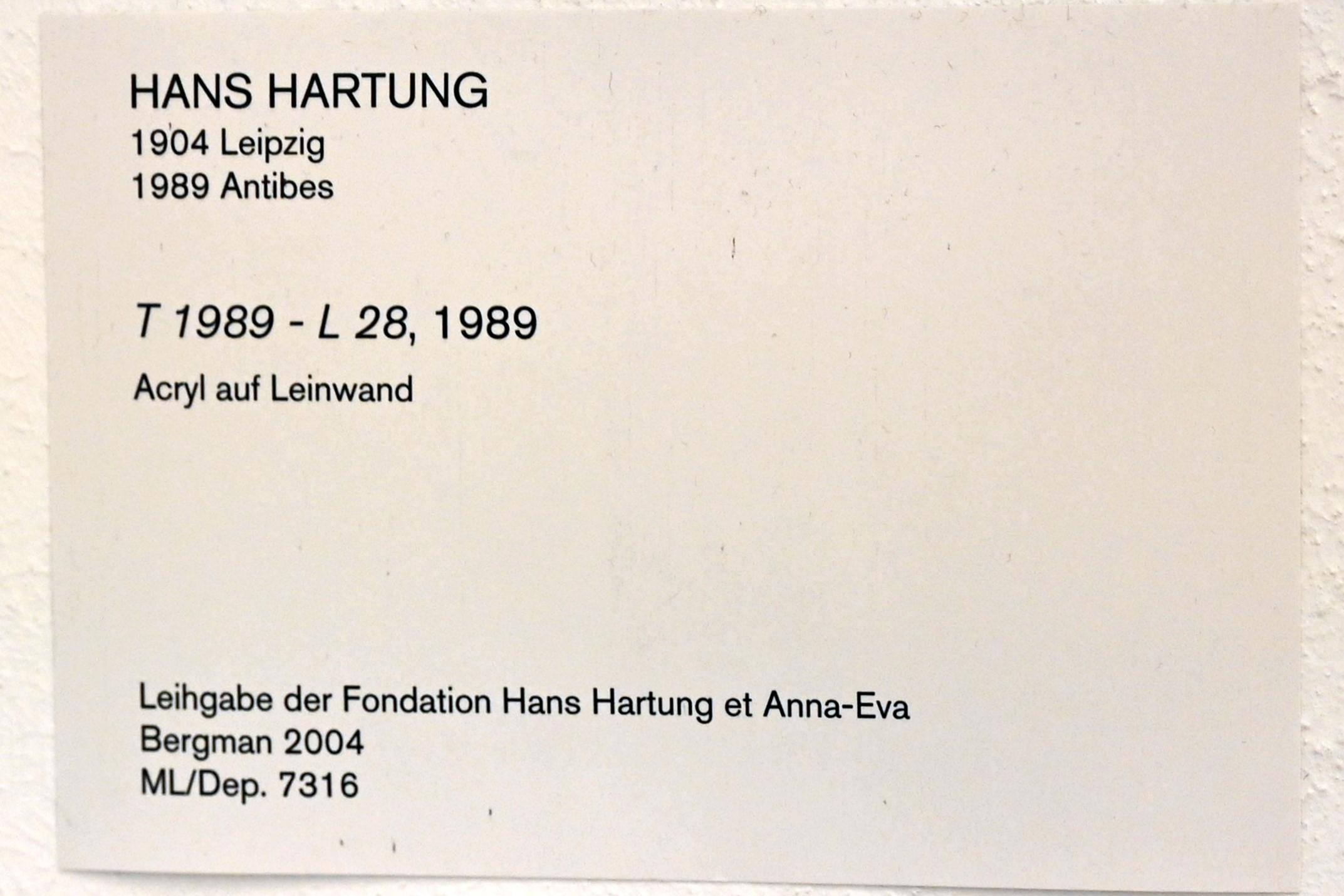 Hans Hartung (1933–1989), T 1989 - L 28, Köln, Museum Ludwig, 01.52, 1989, Bild 2/2