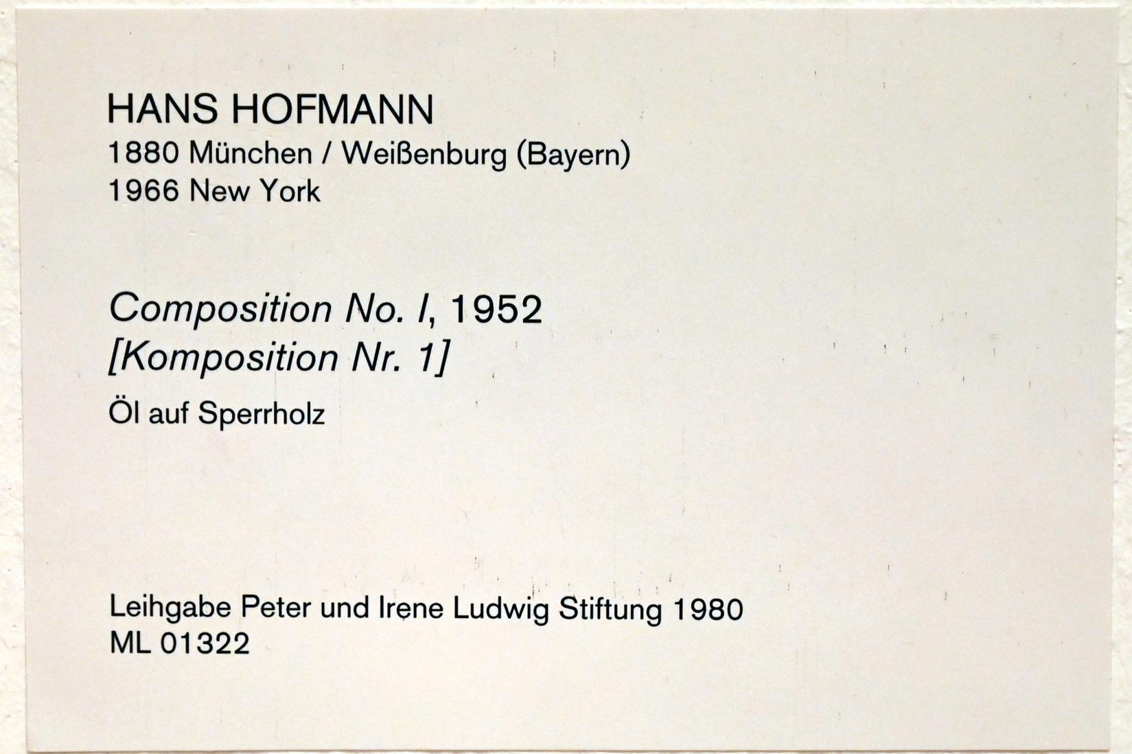 Hans Hofmann (1939–1965), Komposition Nr. 1, Köln, Museum Ludwig, 01.49, 1952, Bild 2/2