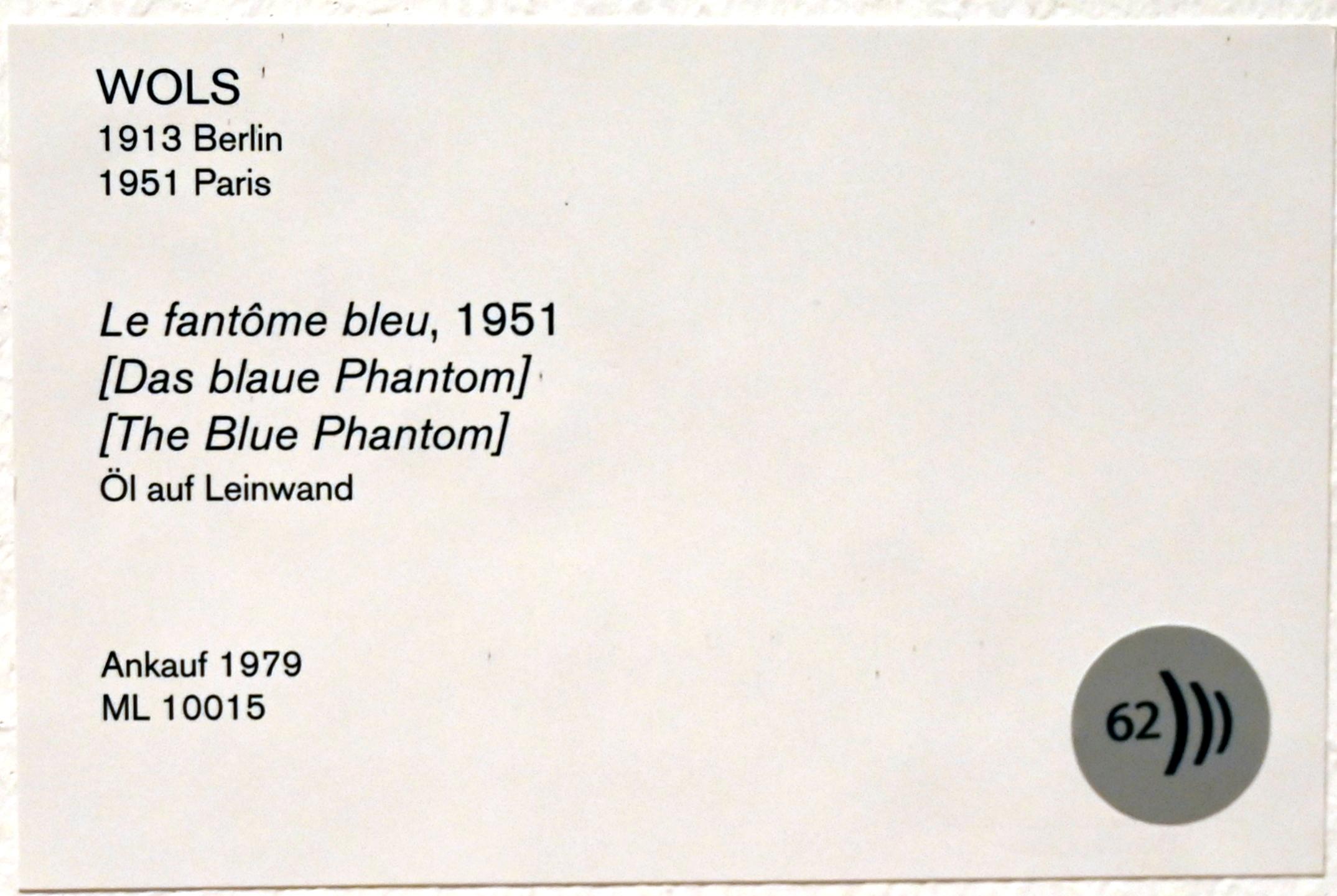 Wols ( Alfred Otto Wolfgang Schulze) (1940–1951), Das blaue Phantom, Köln, Museum Ludwig, 01.49, 1951, Bild 2/2