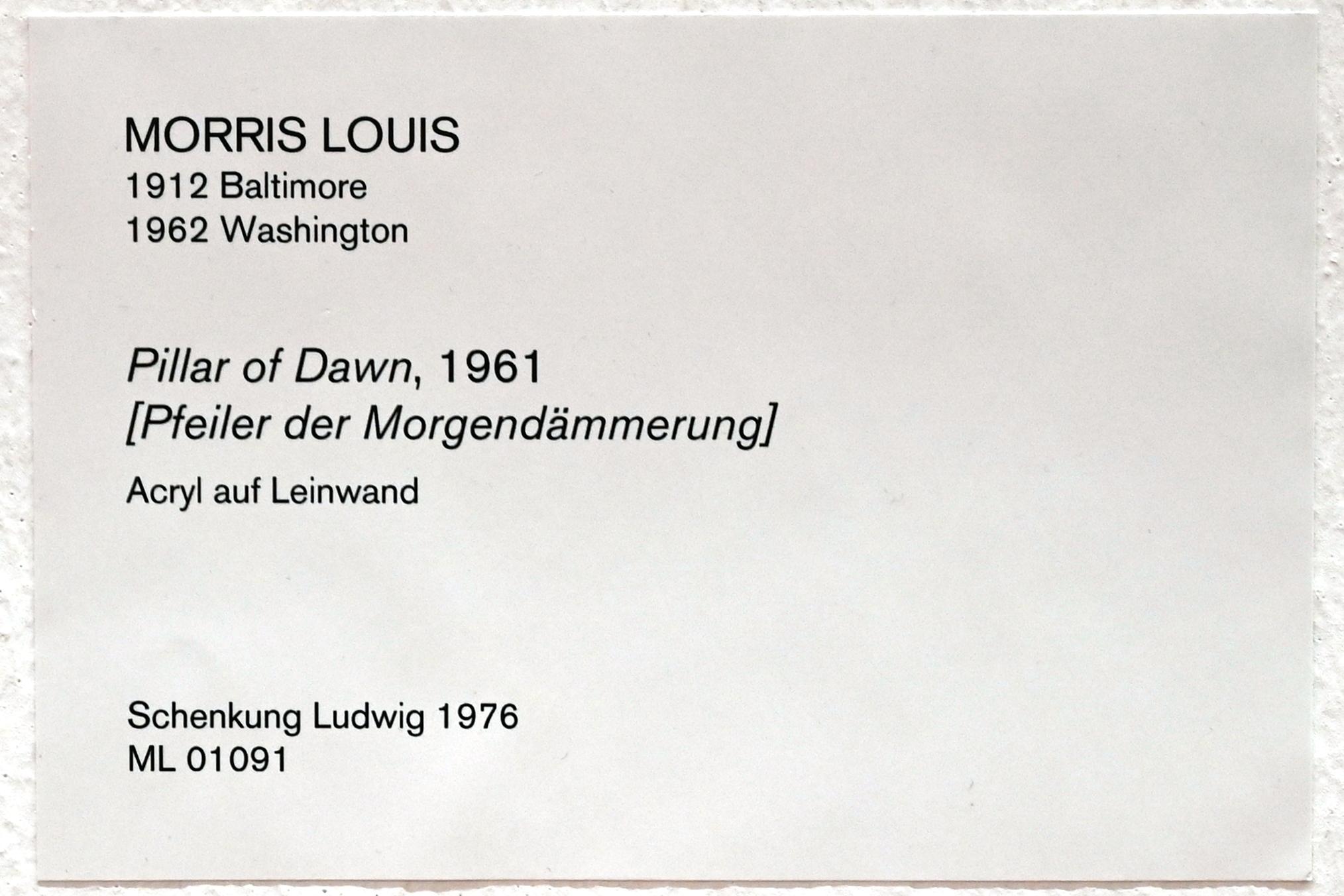 Morris Louis (1958–1961), Pfeiler der Morgendämmerung, Köln, Museum Ludwig, 01.47, 1961, Bild 2/2